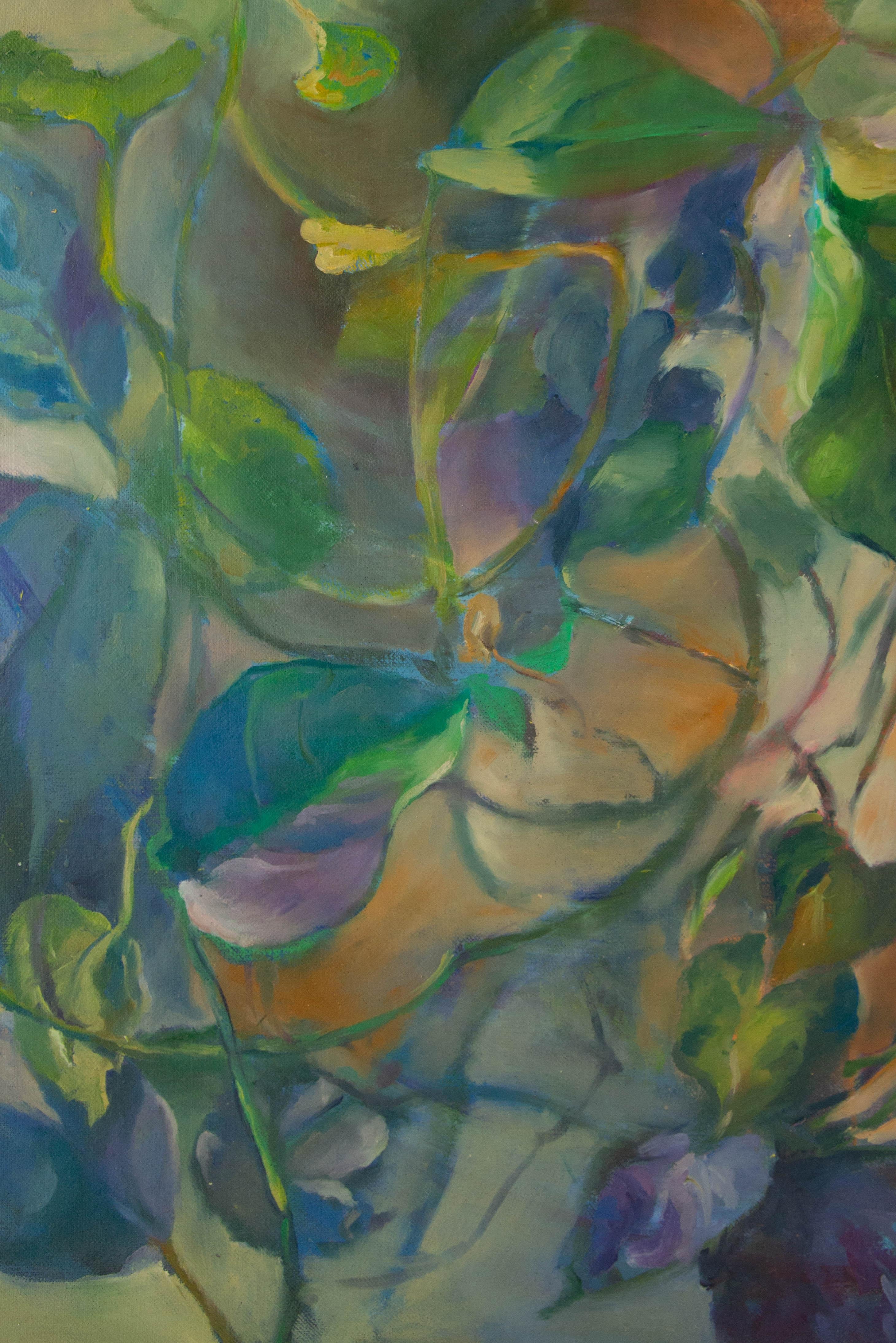 Jing Zhang Blumengemälde Original Öl auf Leinwand „Pothos“ im Angebot 2