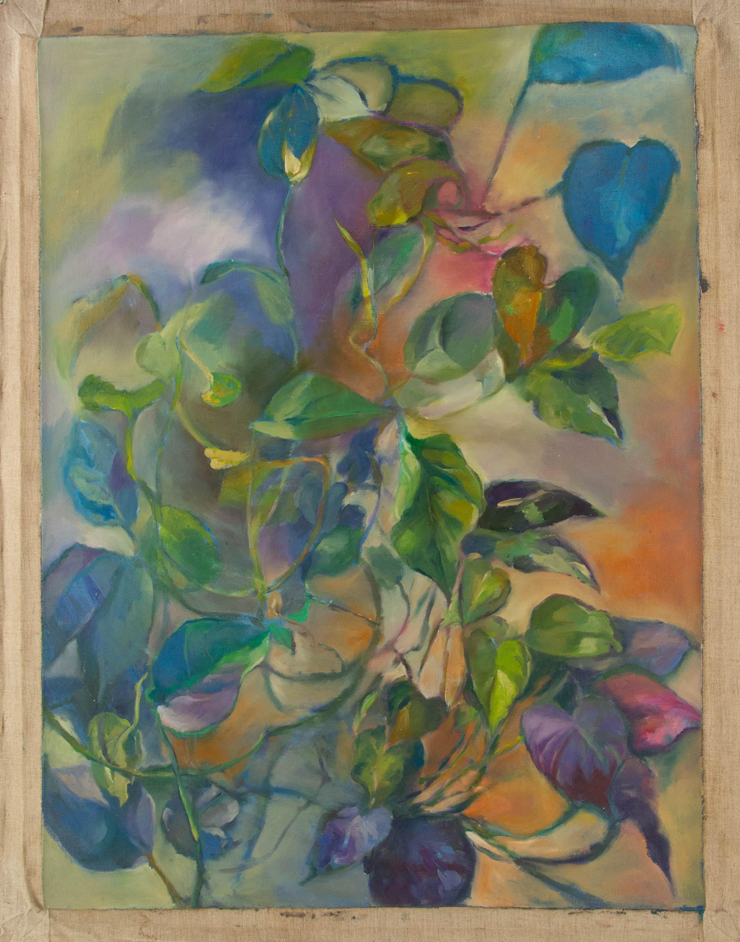 Jing Zhang Blumengemälde Original Öl auf Leinwand „Pothos“ im Angebot 7