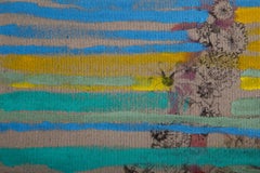 Jing Zhang Modernist Original Mixed Media "Back of a Zebra"