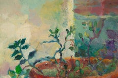 Jing Zhang Still Life Original Oil On Canvas "Potted Mint"