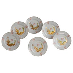 Jingdezhen PRoC Small Plates Dragon Chinese Marked China, 1940-1980