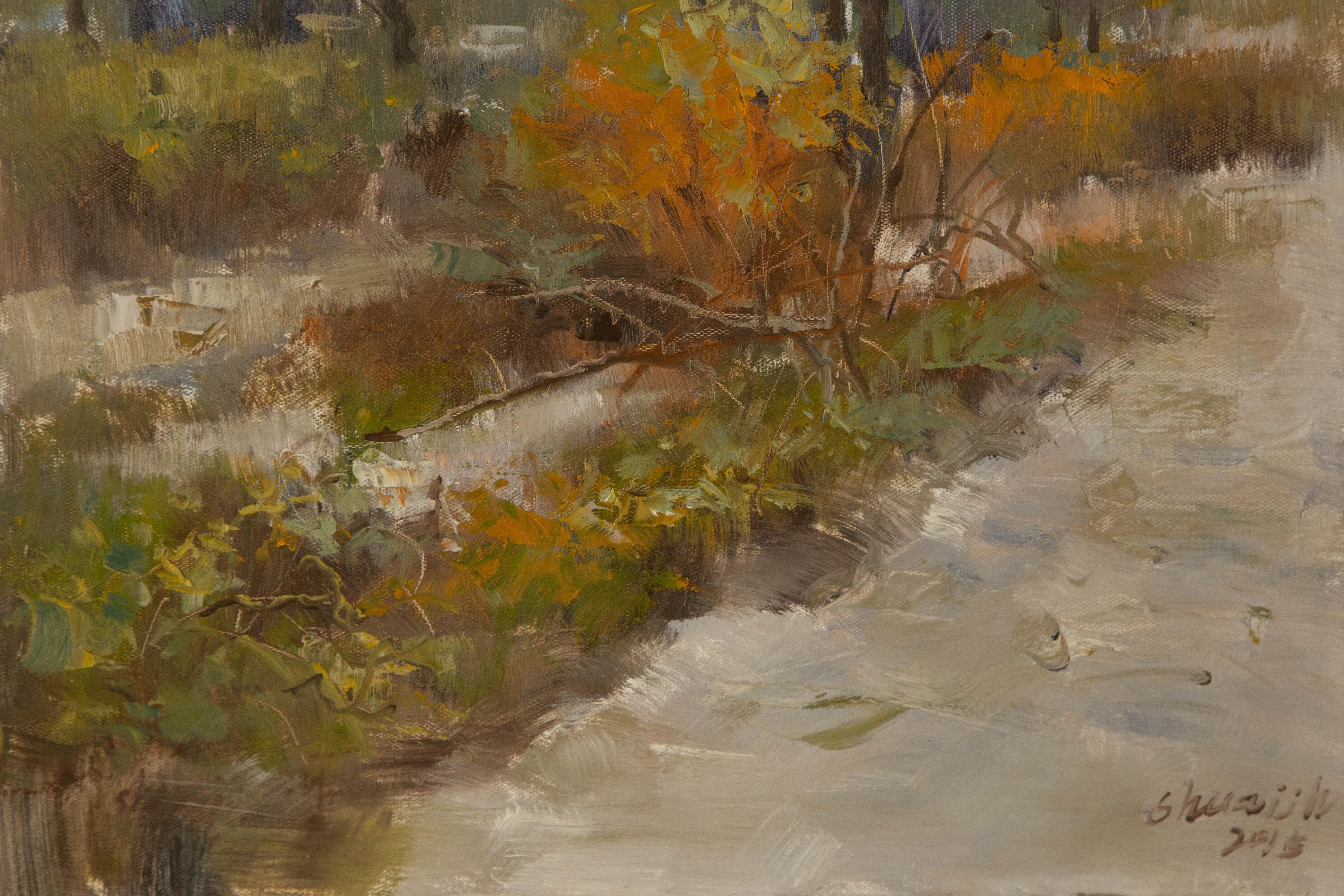 Jinghua Shuai Landschaft Original Öl auf Leinwand 