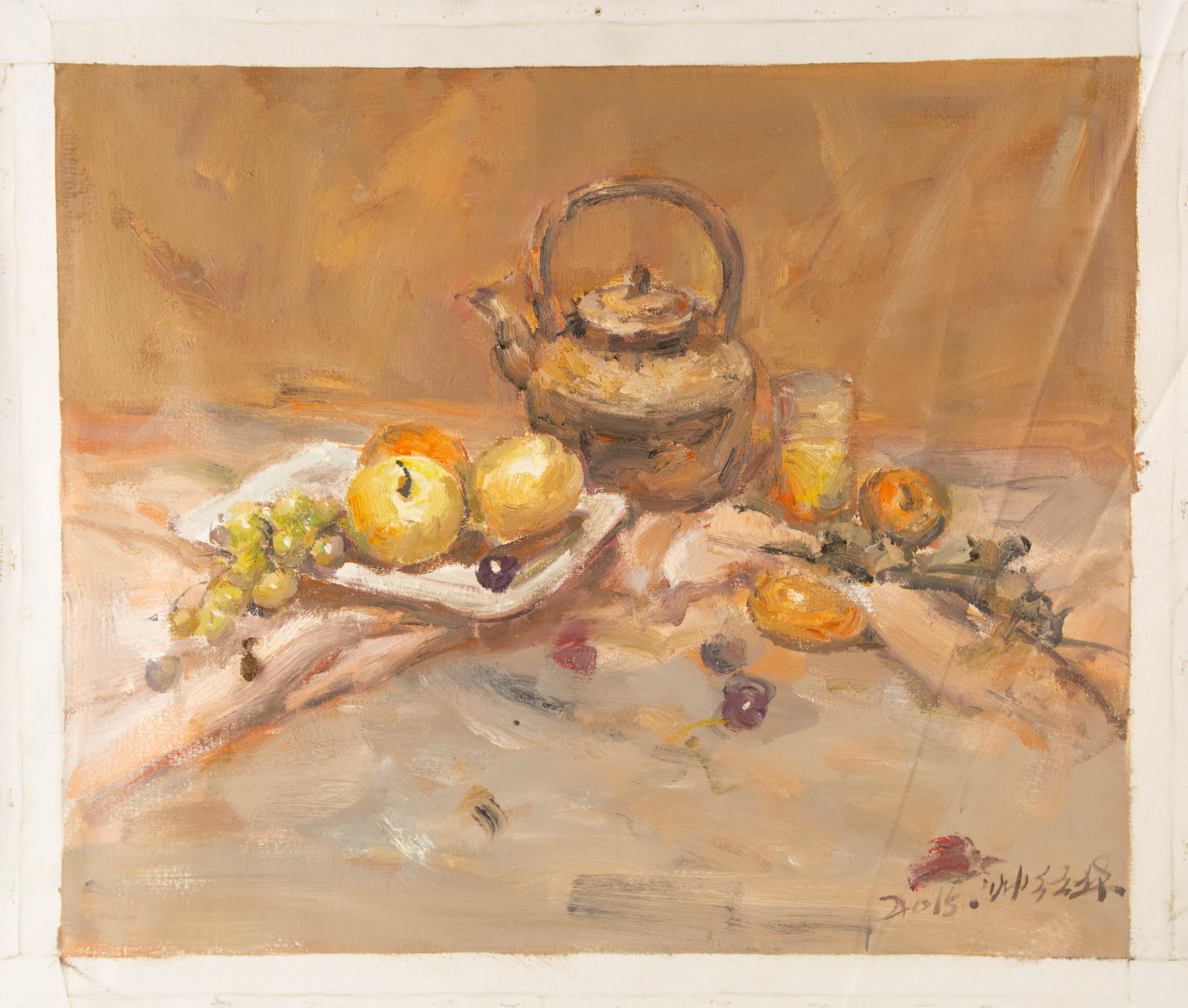 Jinghua Shuai Stillleben Original Öl auf Leinwand 