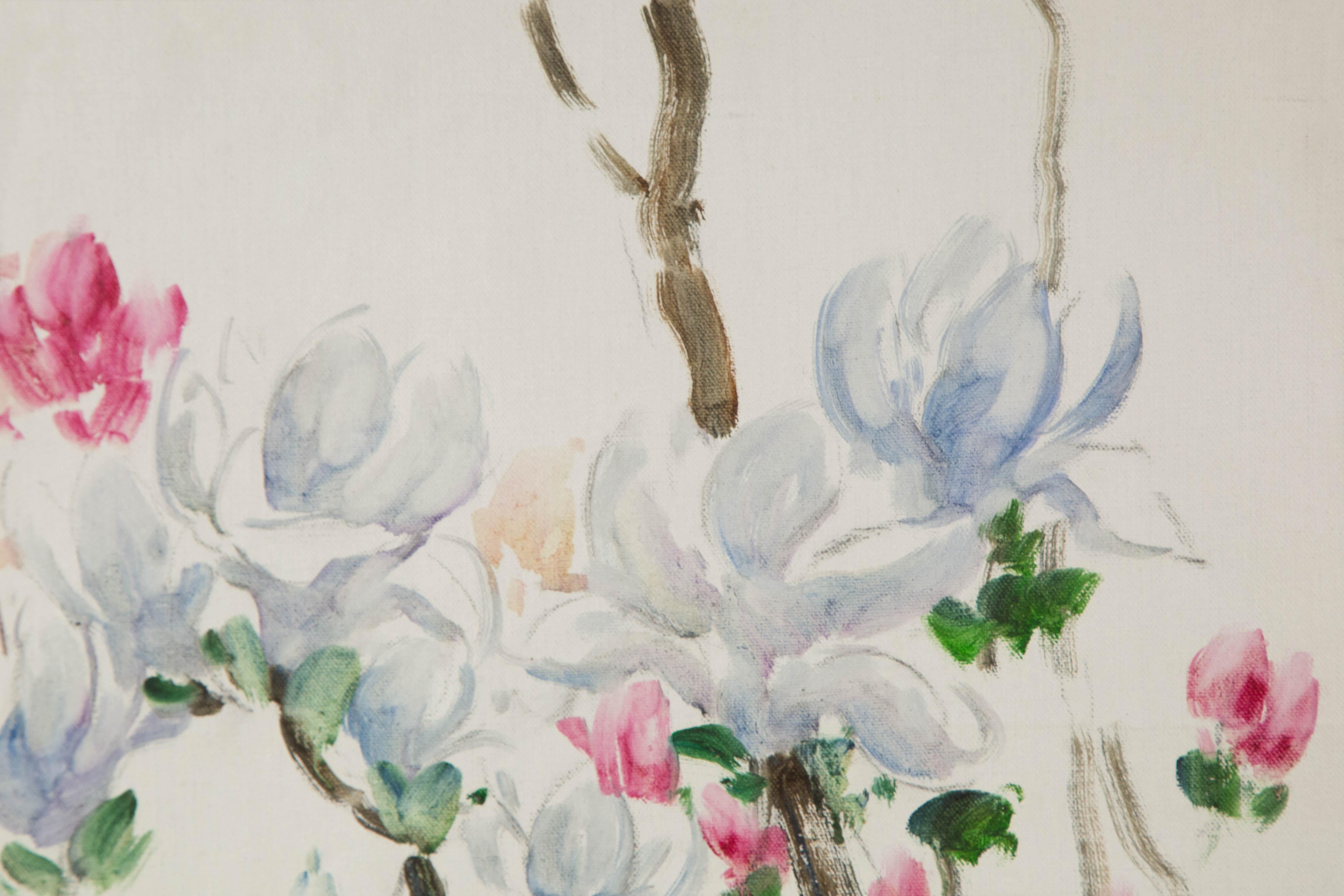 Jingjing Wang Floral Original Oil On Canvas 