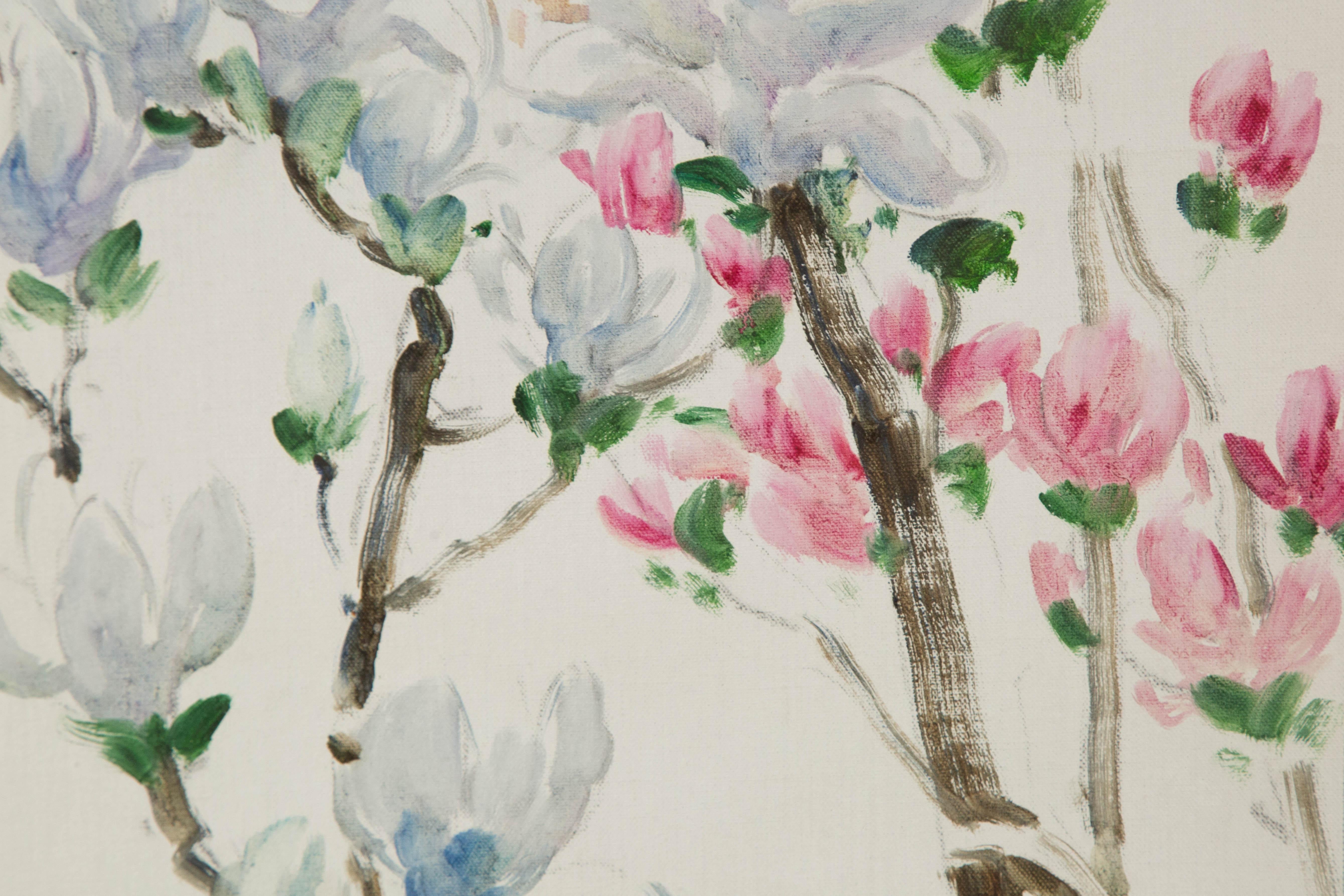 Jingjing Wang Floral Original Oil On Canvas 