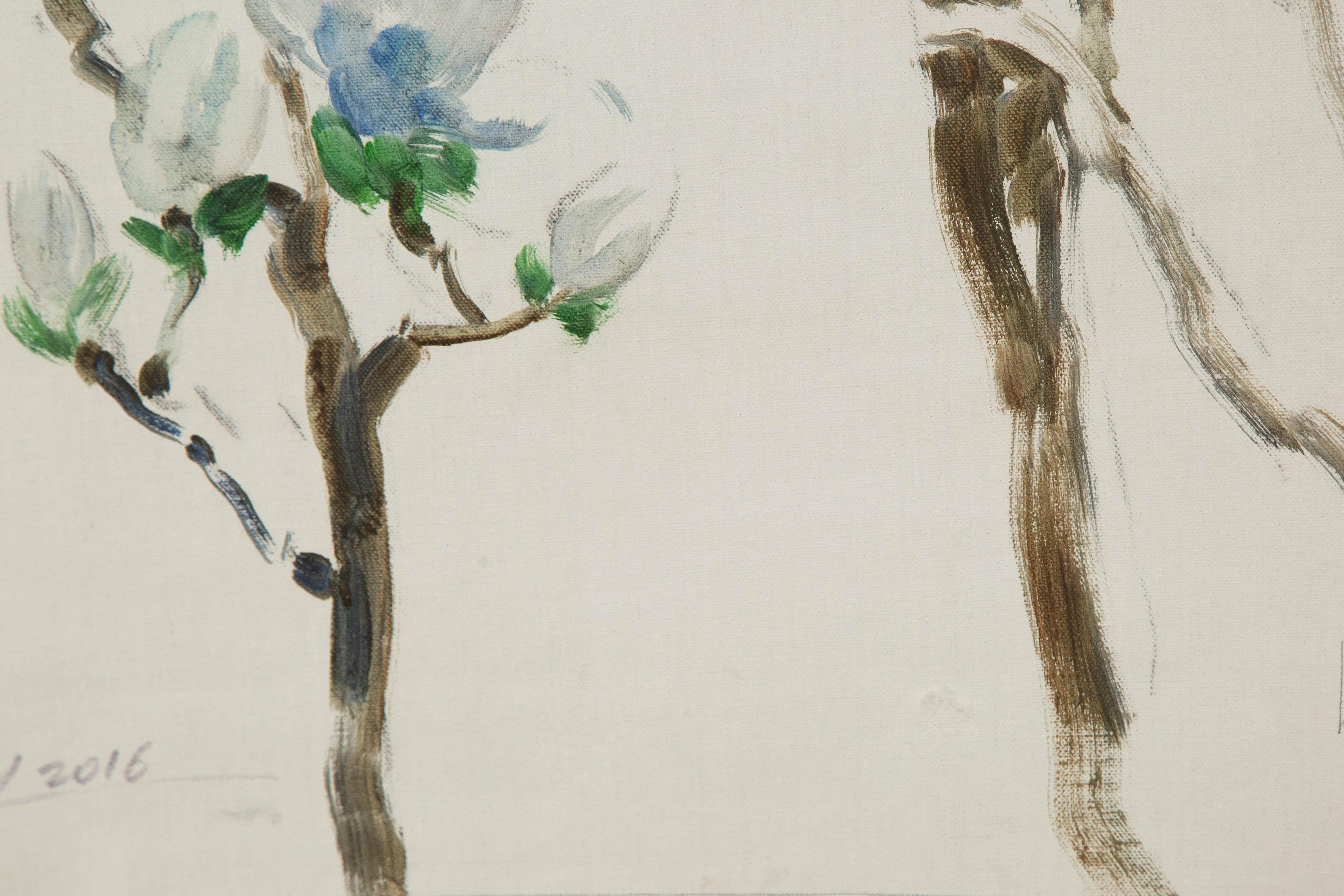 Jingjing Wang Floral Original Oil On Canvas 