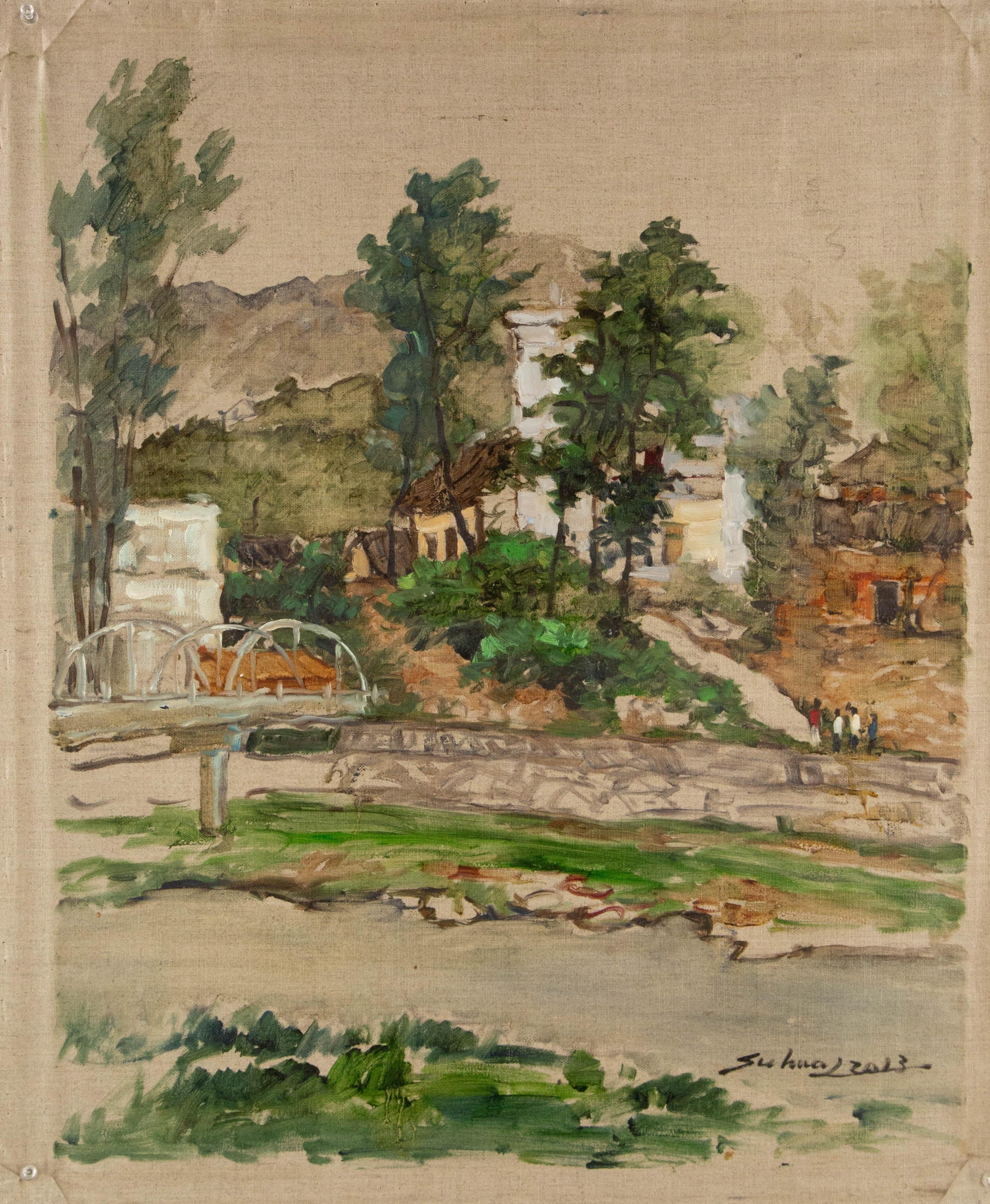 Paesaggio di Jingjing Wang Olio originale su tela 