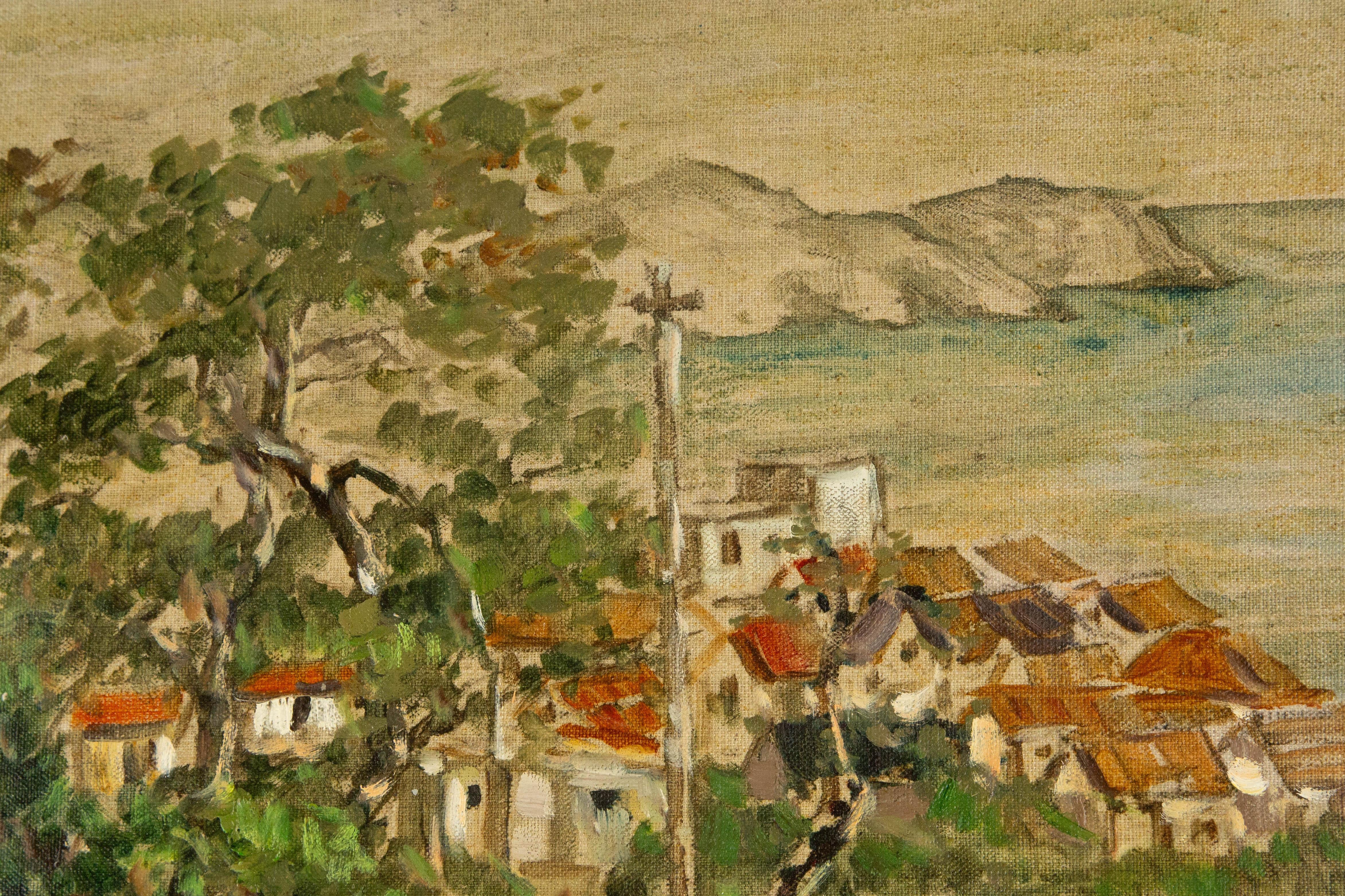 Jingjing Wang Landschaft, Original, Ölgemälde auf Leinwand, „ Schöne Stadt“, Jingjing Wang im Angebot 3