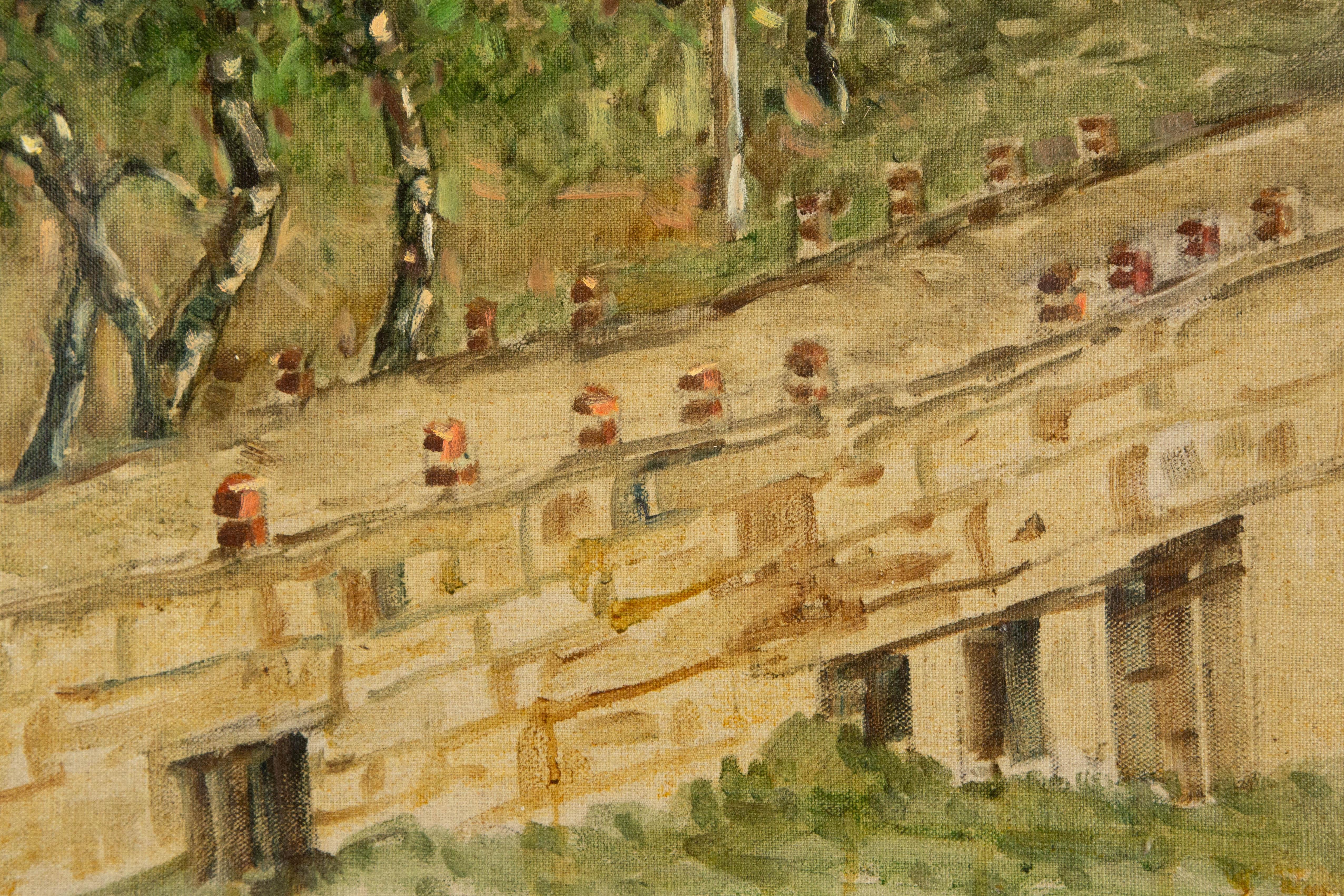 Jingjing Wang Landschaft, Original, Ölgemälde auf Leinwand, „ Schöne Stadt“, Jingjing Wang im Angebot 4