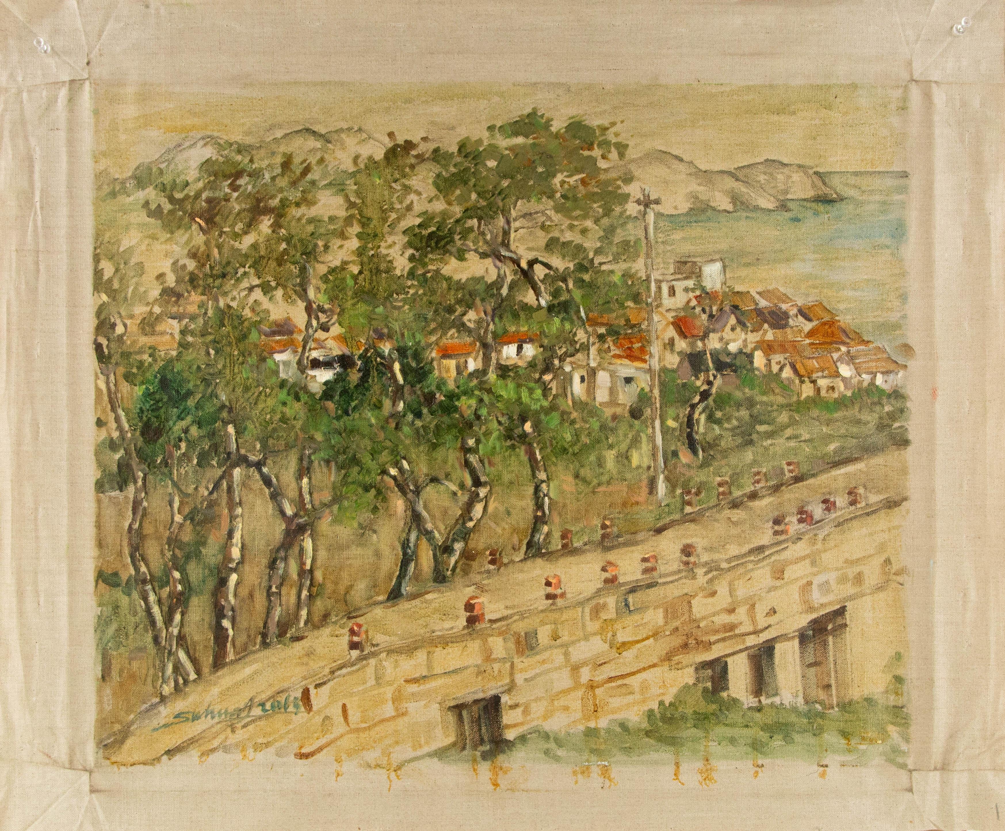 Jingjing Wang Landschaft, Original, Ölgemälde auf Leinwand, „ Schöne Stadt“, Jingjing Wang im Angebot 7