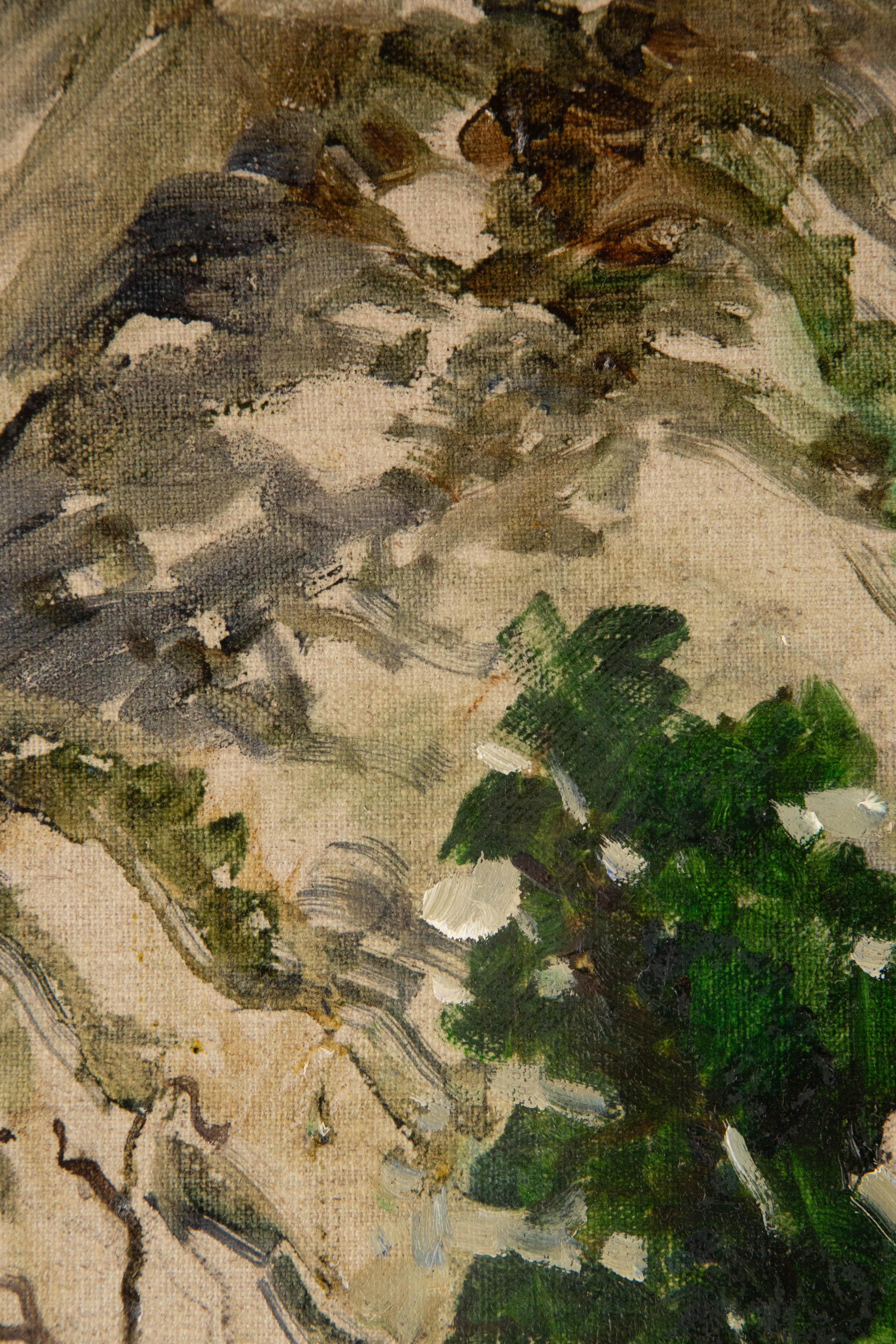 Jingjing Wang Landschaft, Original, Ölgemälde auf Leinwand, „In Front Of Huashan Gat“ im Angebot 1