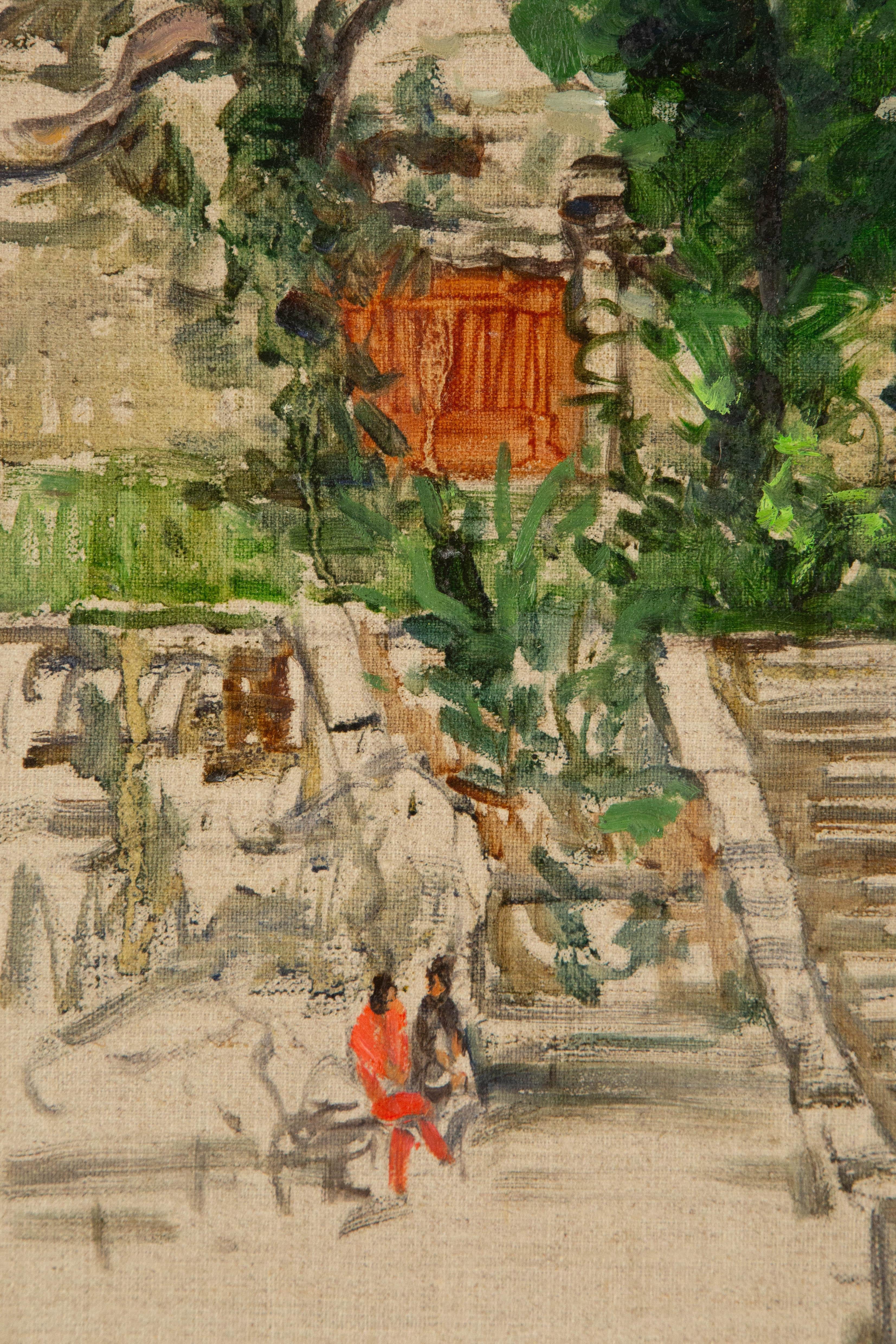 Jingjing Wang Landschaft, Original, Ölgemälde auf Leinwand, „In Front Of Huashan Gat“ im Angebot 2
