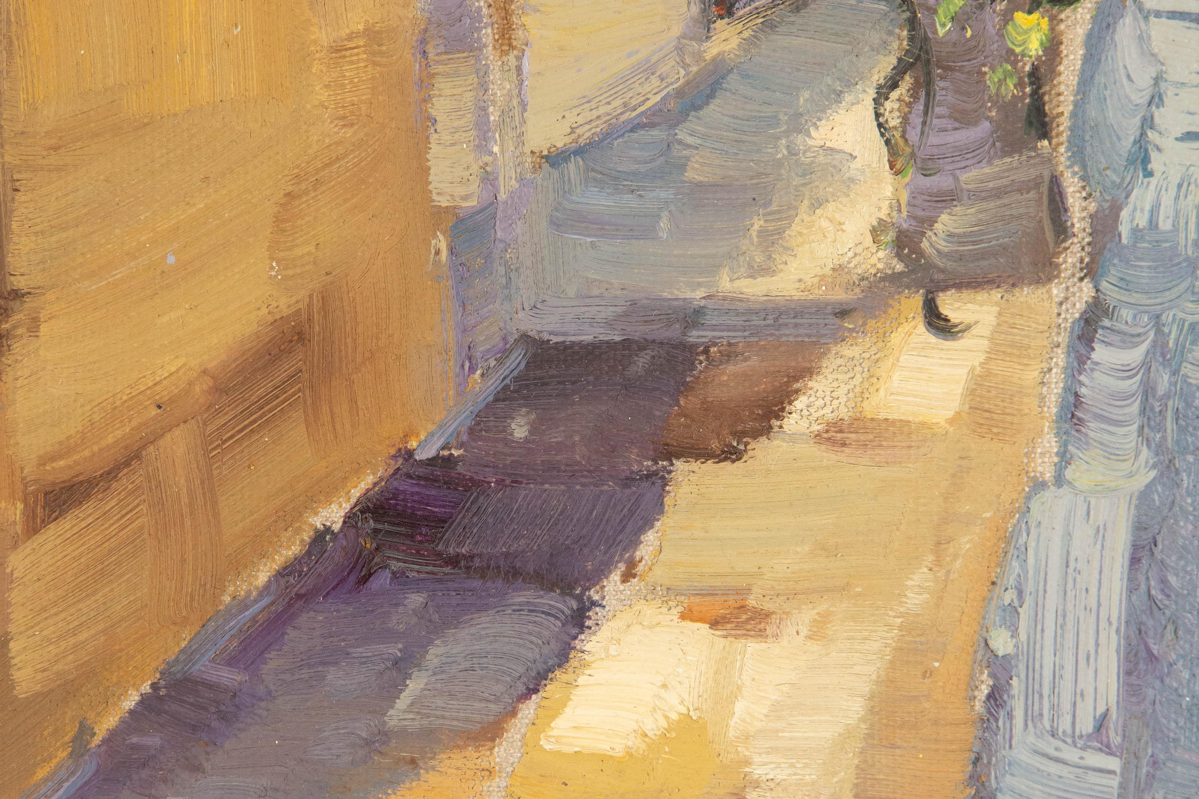 Jingjing Wang Landschaft, Original-Ölgemälde „Alley“, Jingjing Wang im Angebot 5