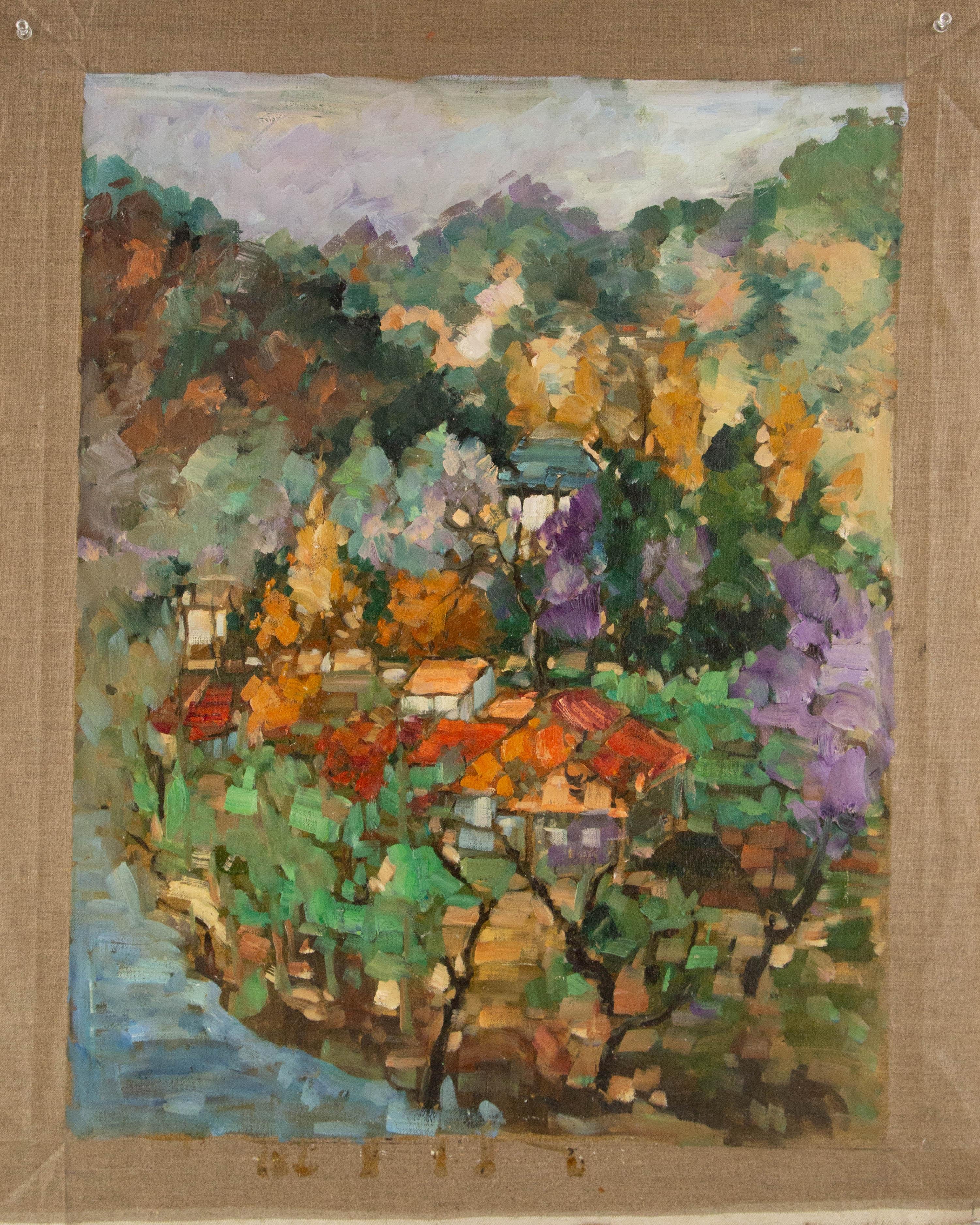 Jingjing Wang Paisaje Pintura al óleo original 
