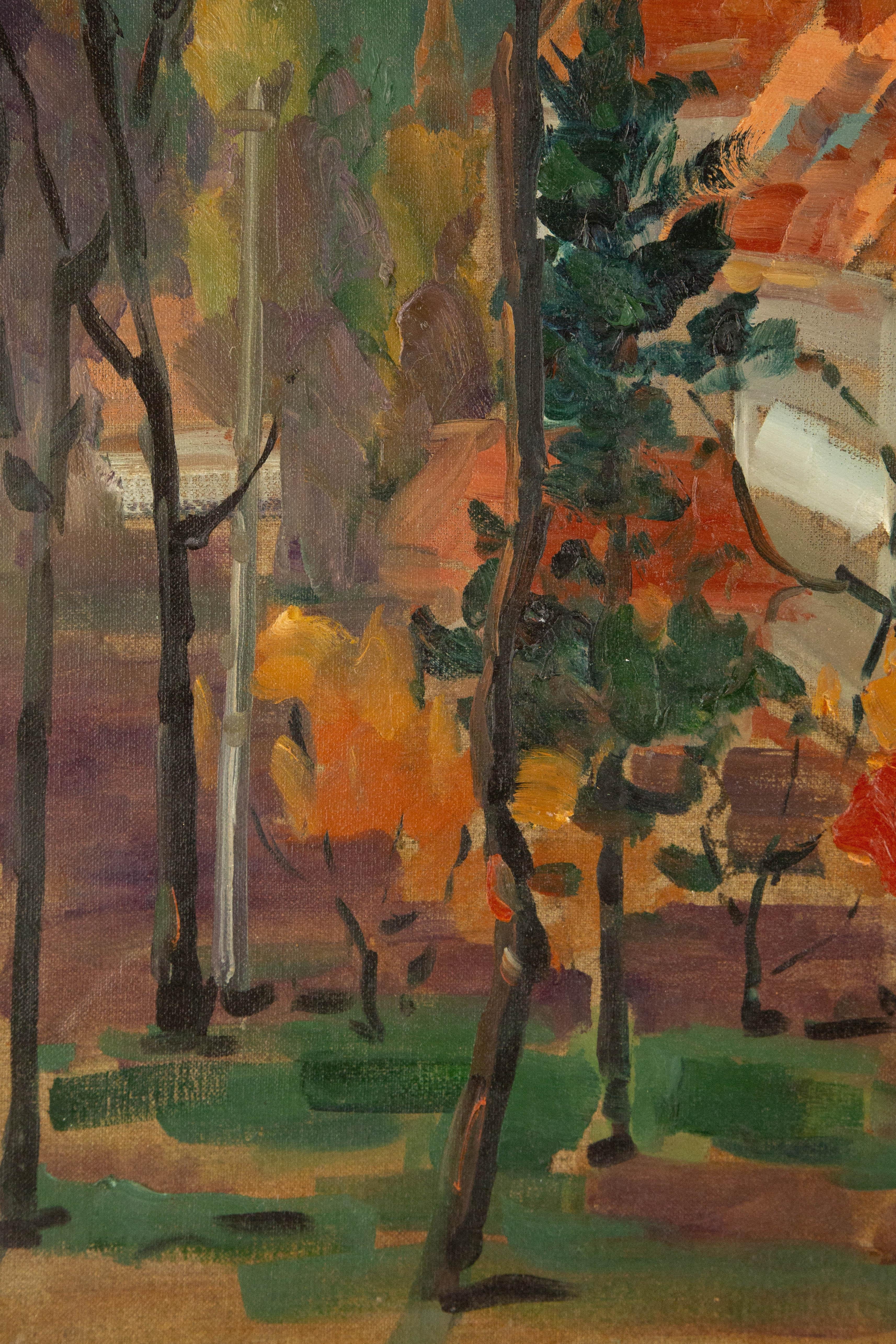 Jingjing Wang Paesaggio Pittura ad olio originale 