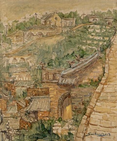 Jingjing Wang Landscape Original Oil Painting "Half Hillside"