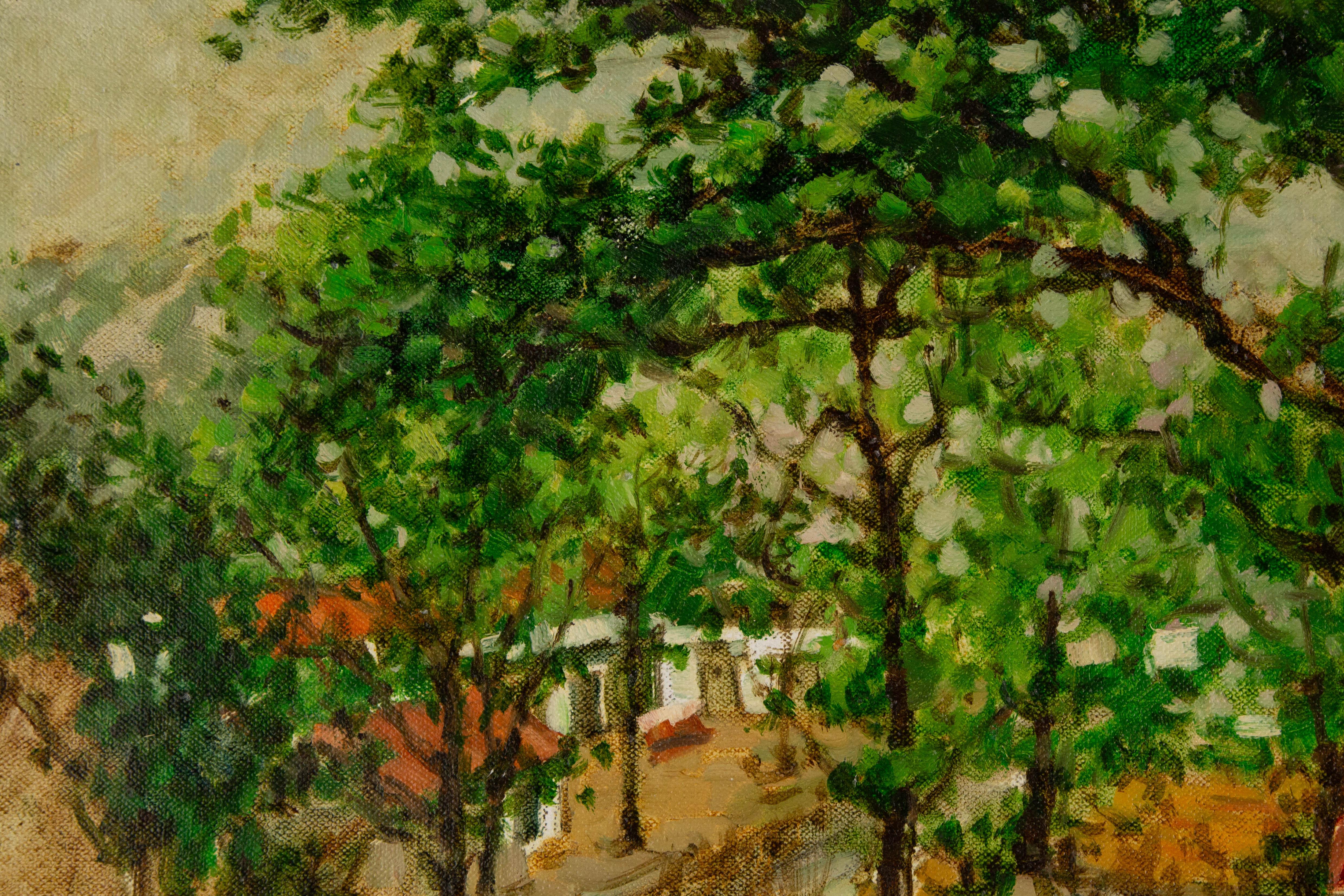 Jingjing Wang Landschaft, Original-Ölgemälde „Hometown Road I“, Jingjing Wang im Angebot 1