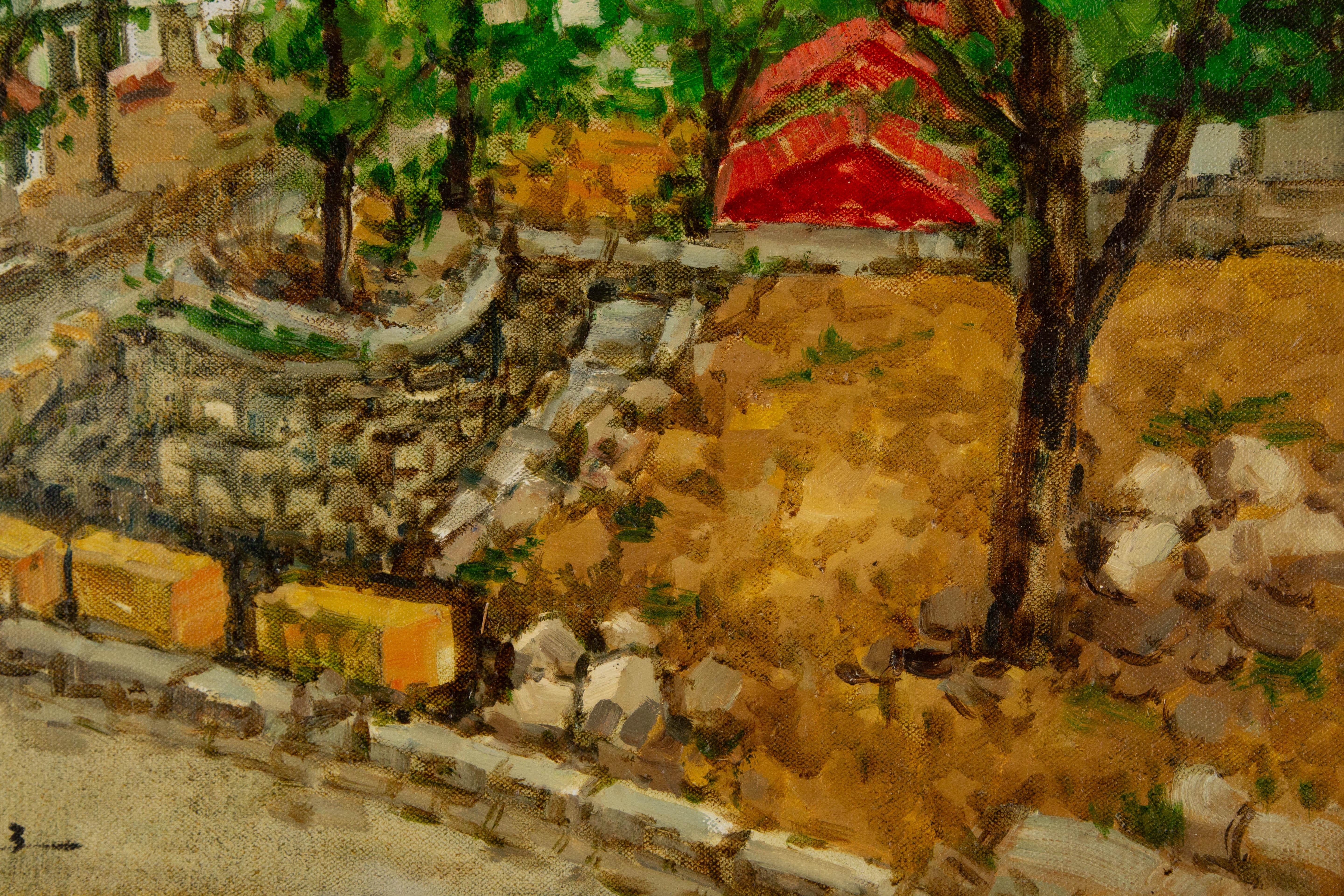 Jingjing Wang Landschaft, Original-Ölgemälde „Hometown Road I“, Jingjing Wang im Angebot 4