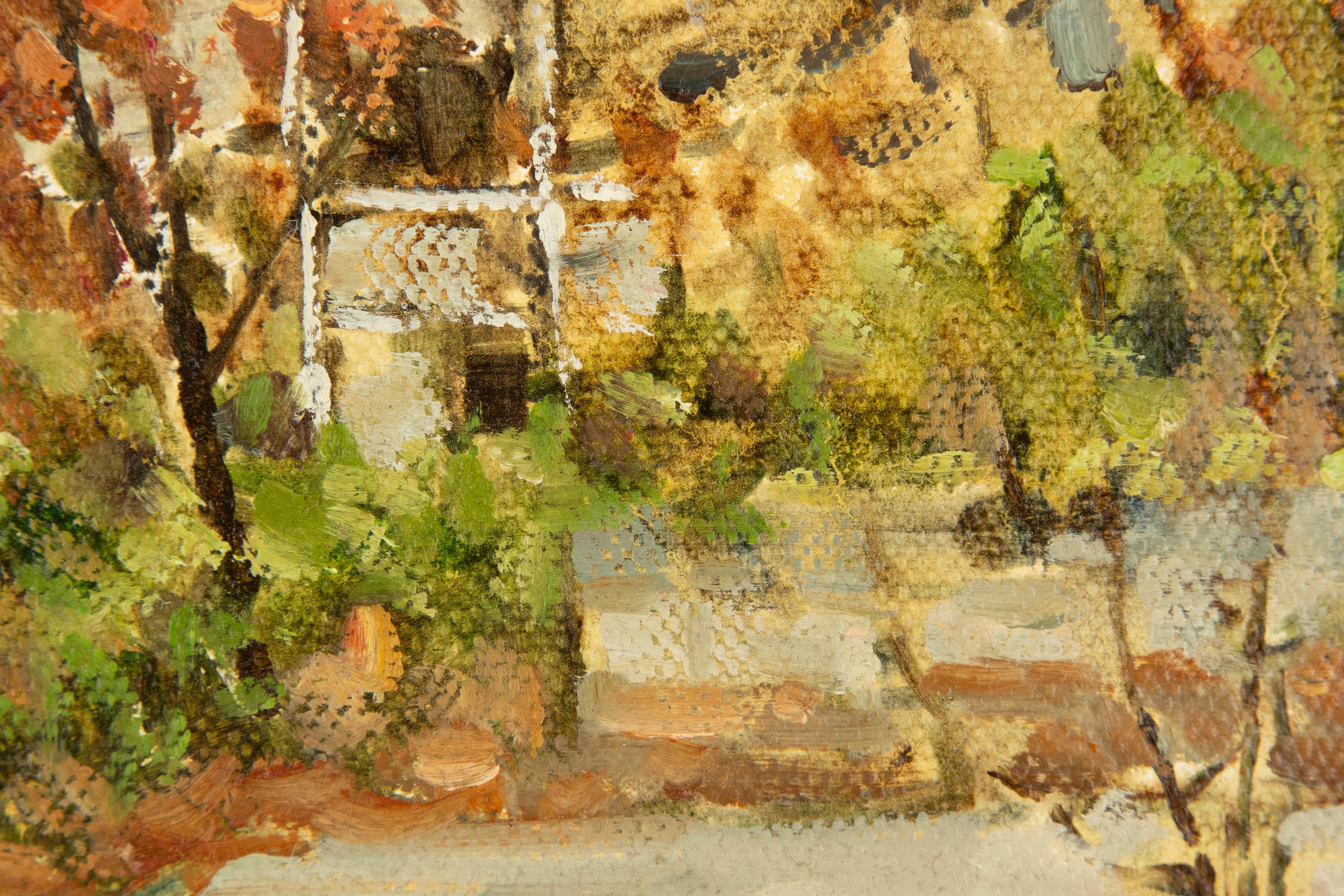 Jingjing Wang Landschaft, Original-Ölgemälde „Brunnen-Herbstfarben“, Jingjing Wang im Angebot 5