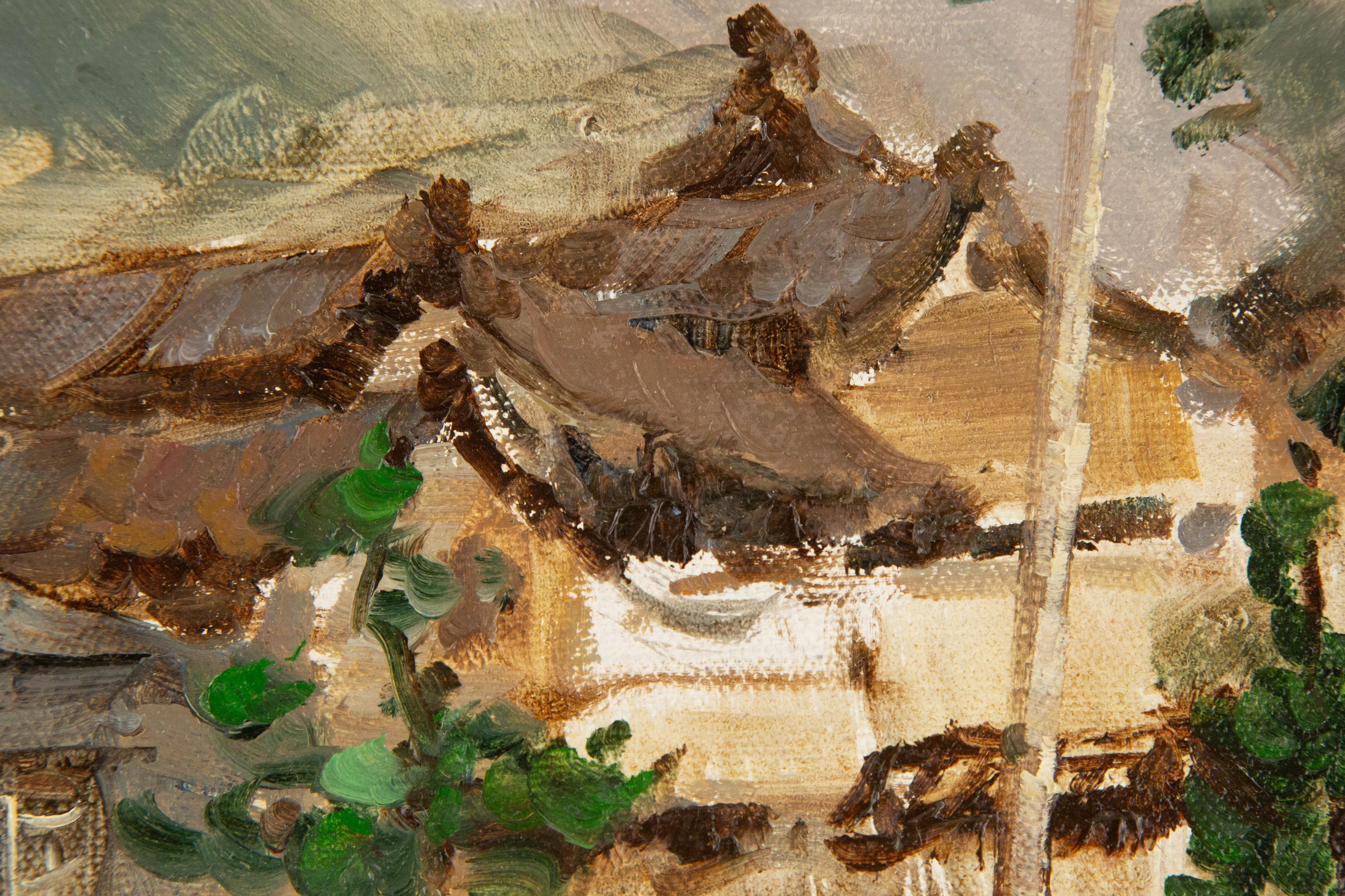 Jingjing Wang Landschaft, Original-Ölgemälde „Steinweg im Inneren des Gebäudes“, Jingjing Wang im Angebot 5