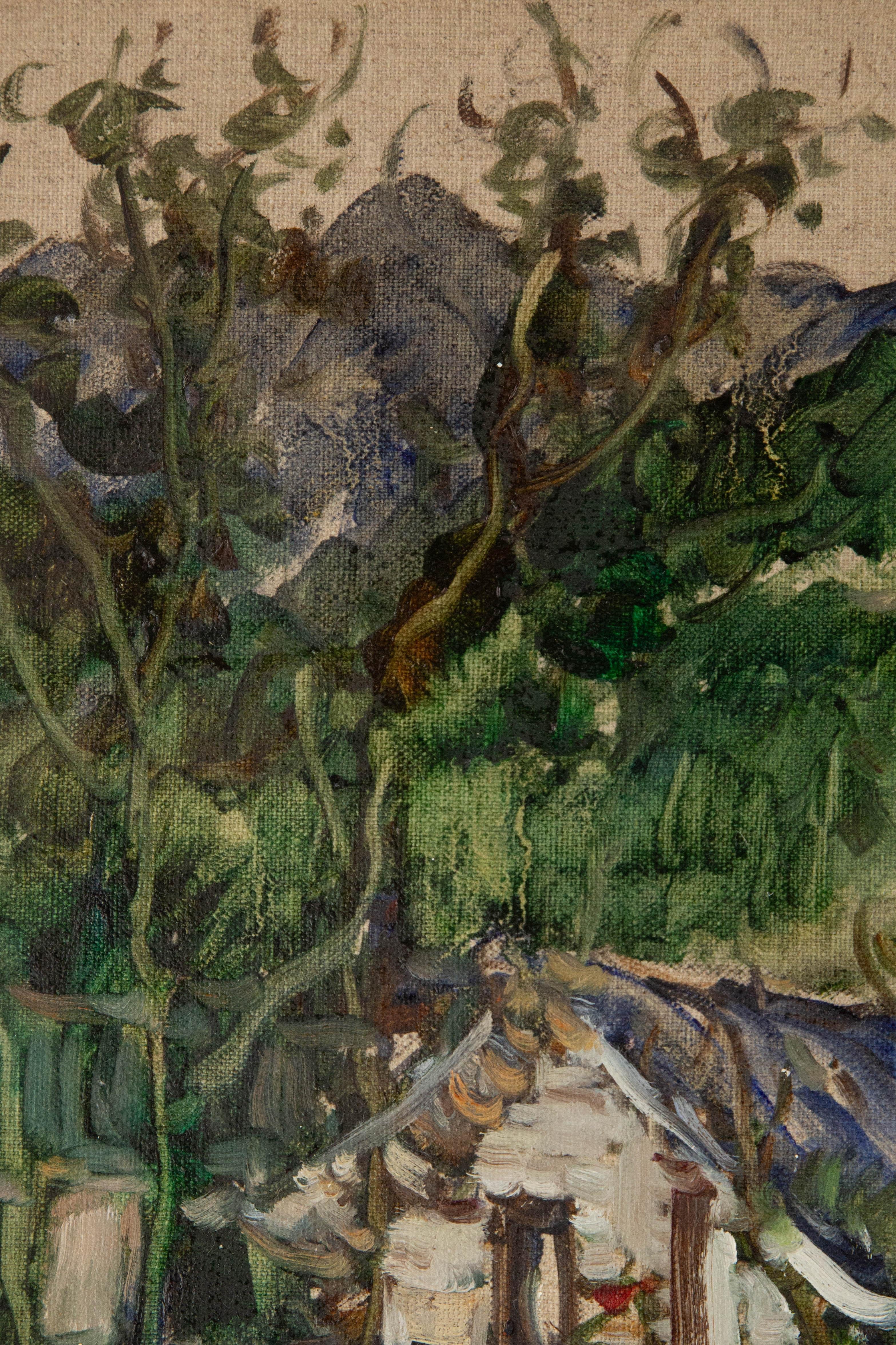 Jingjing Wang Landschaft, Original-Ölgemälde „Vegetable Garden“, Jingjing Wang im Angebot 1