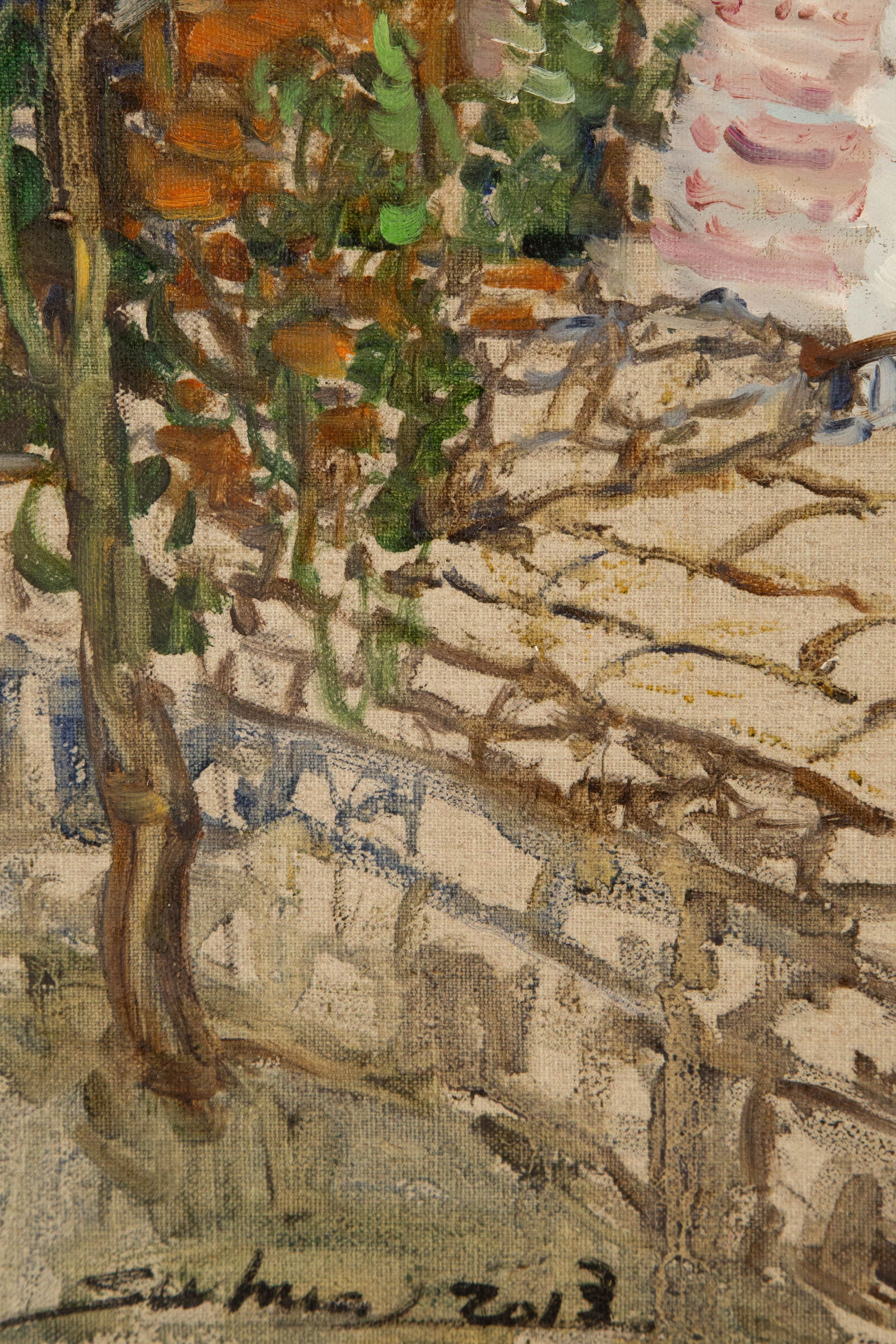 Jingjing Wang Landschaft, Original-Ölgemälde „Vegetable Garden“, Jingjing Wang im Angebot 2