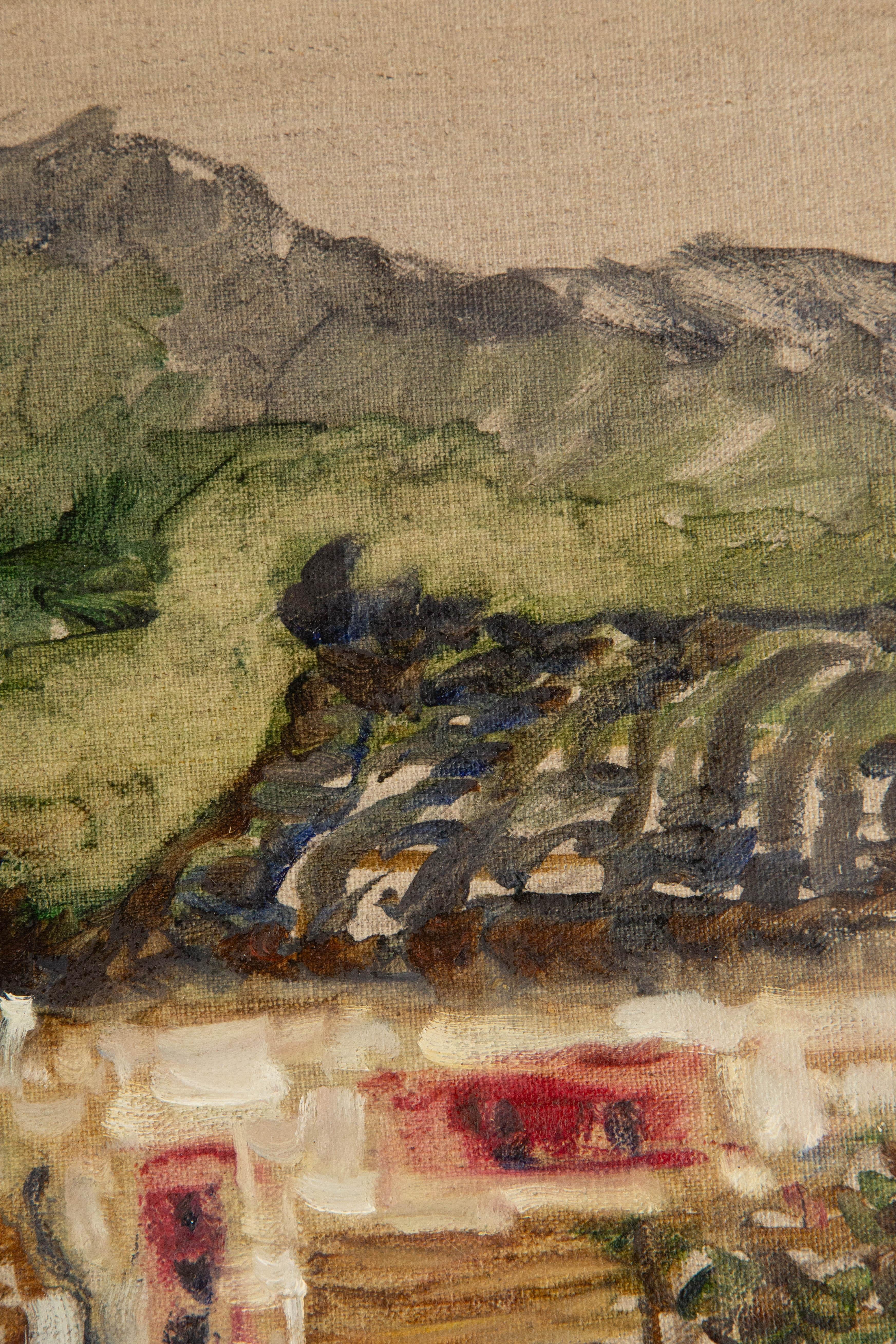 Jingjing Wang Landschaft, Original-Ölgemälde „Vegetable Garden“, Jingjing Wang im Angebot 3