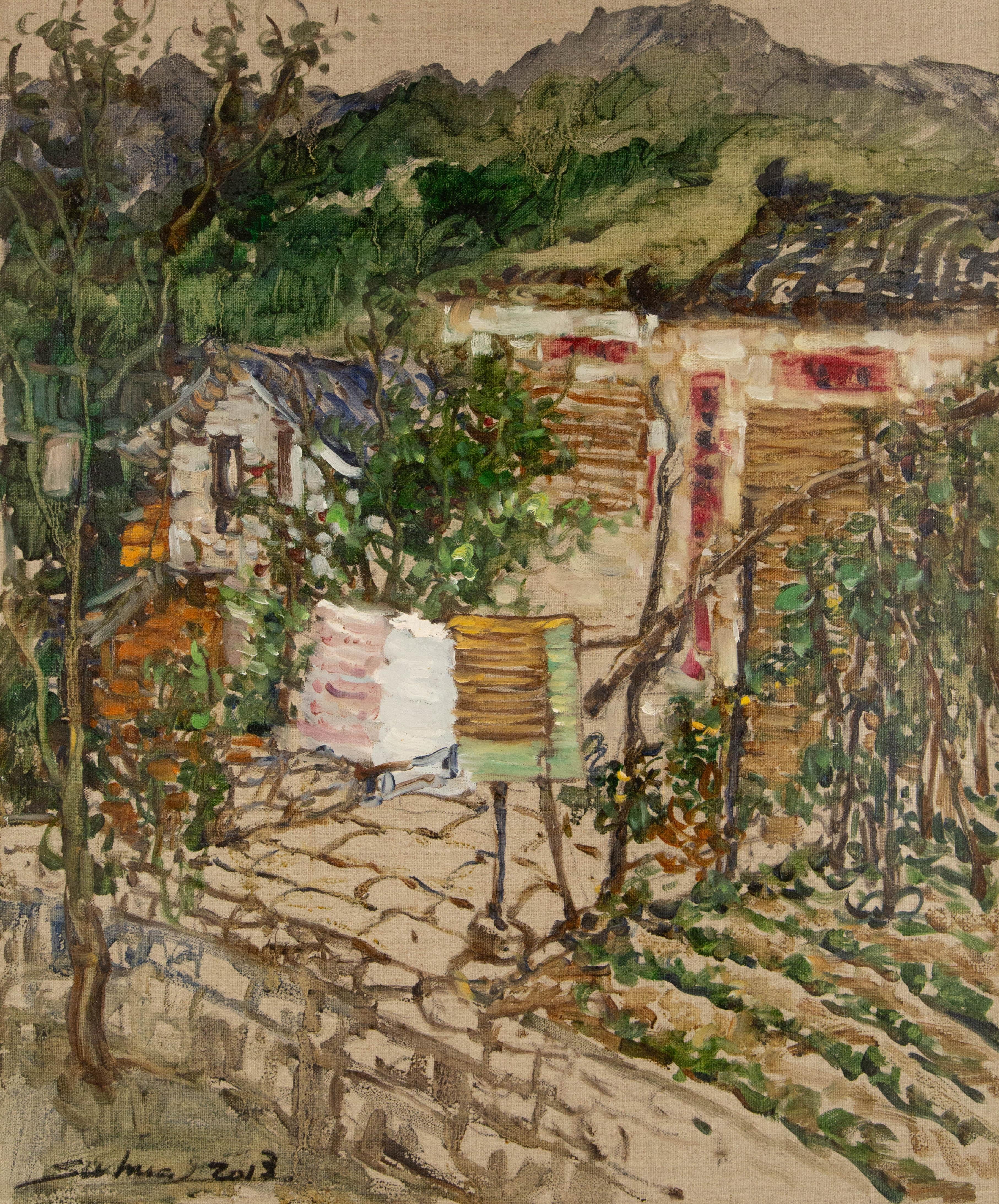  Titel: Gemüsegarten
 Medium: Öl auf Leinwand
 Größe: 23,5 x 19 Zoll
 Rahmen: Einrahmungsmöglichkeiten vorhanden!
 Zustand: Das Gemälde scheint in ausgezeichnetem Zustand zu sein.
 Hinweis: Dieses Gemälde ist nicht aufgespannt.
 Jahr: 2013
