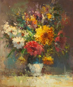 Jingjing Wang Still Life Original Oil On Canvas "Flower Whispering"