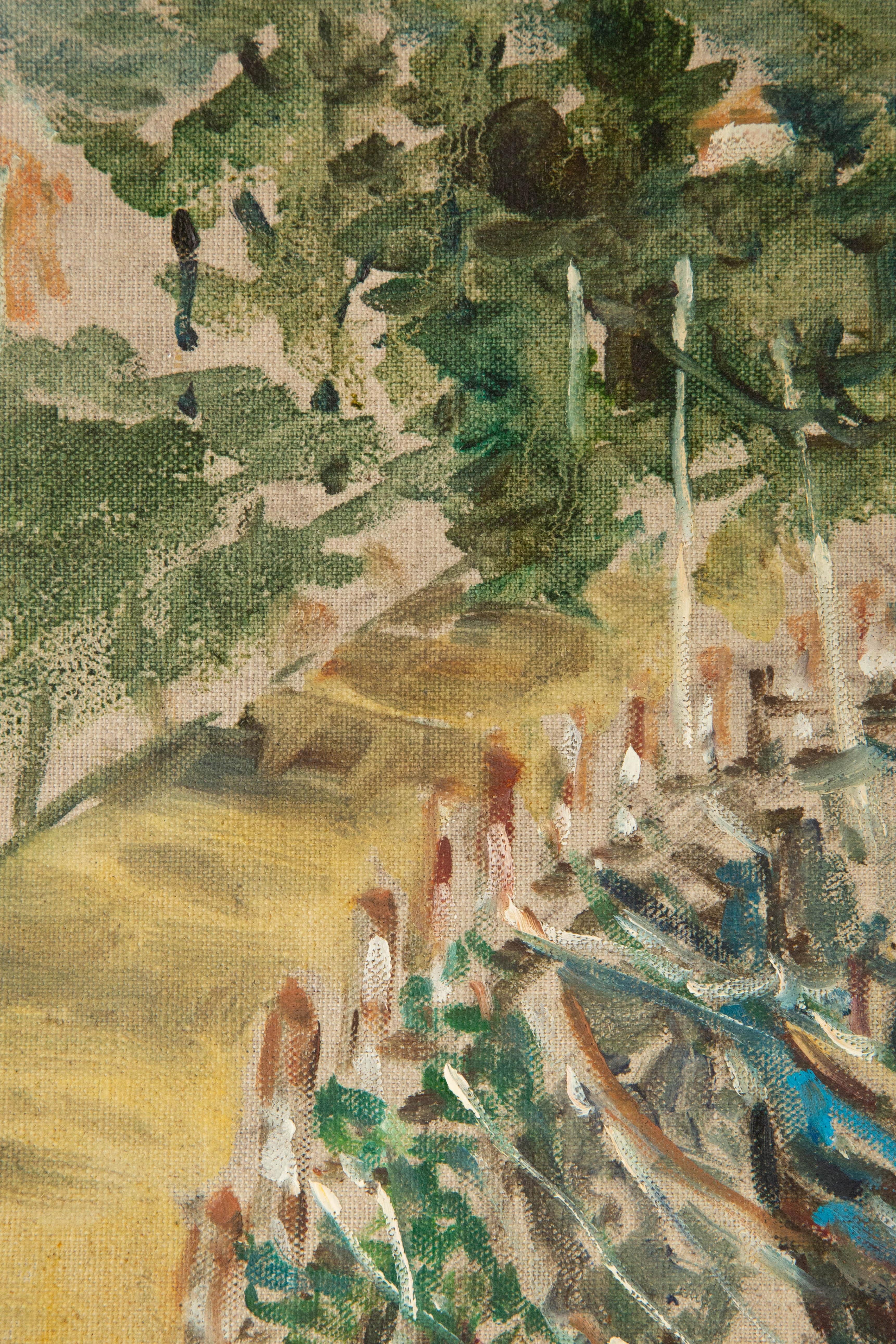 Jingjing Wang Wasserlandschaft, Original-Ölgemälde „ Hafen“ von Jingjing Wang im Angebot 1