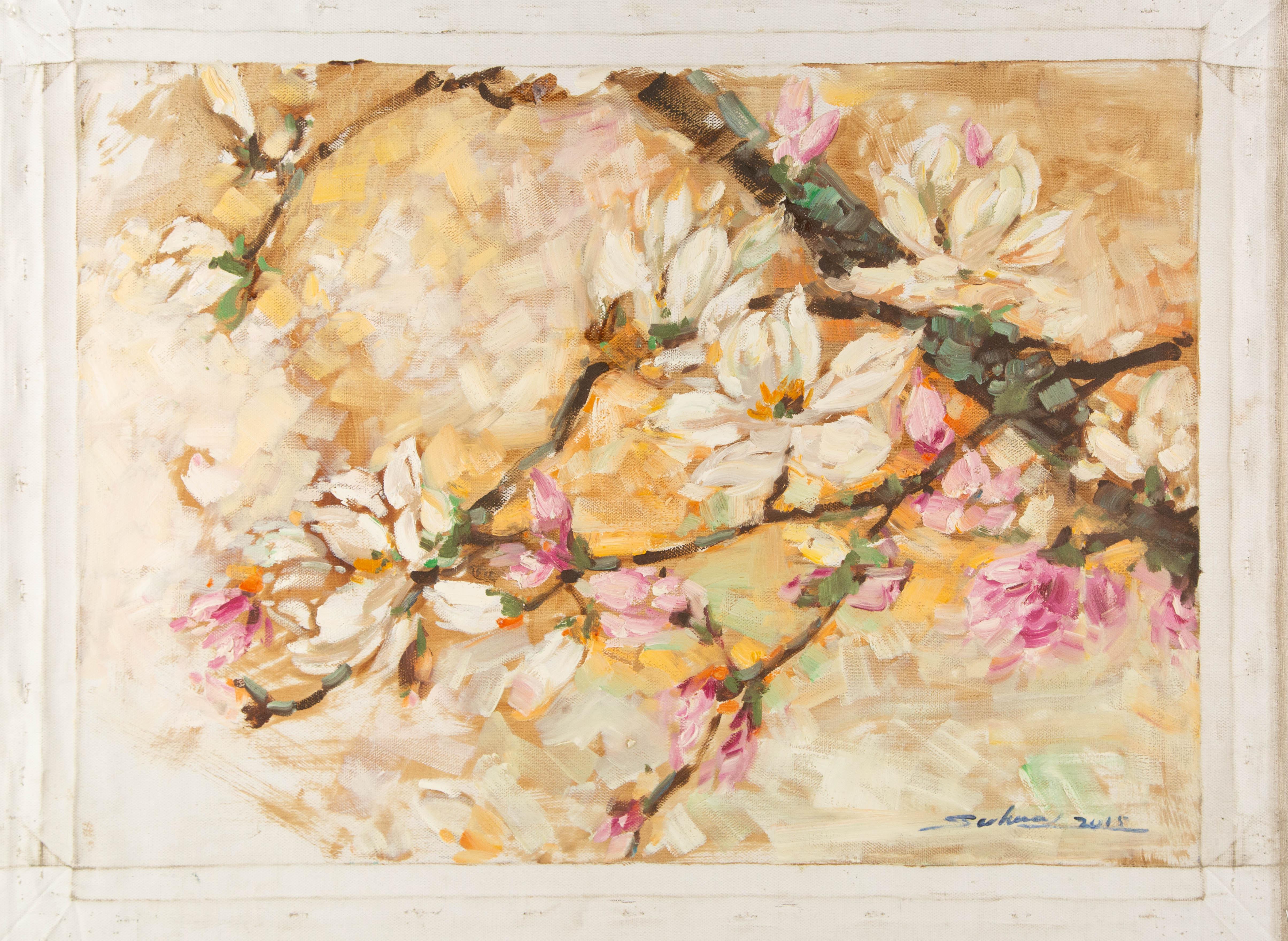Jingjing Wang Floral Original Öl auf Leinwand 