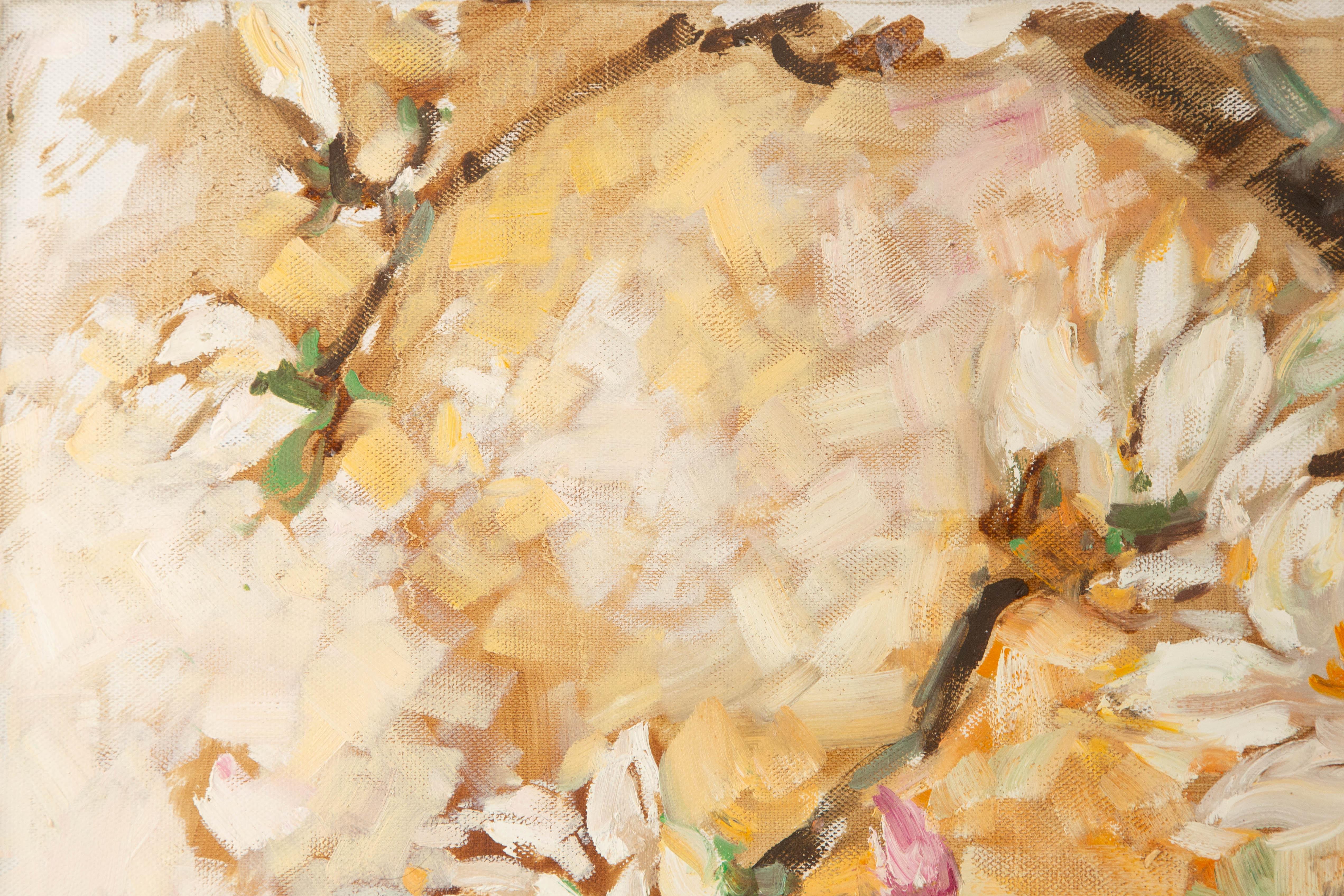 Jingjing Wang Floral Original Öl auf Leinwand 