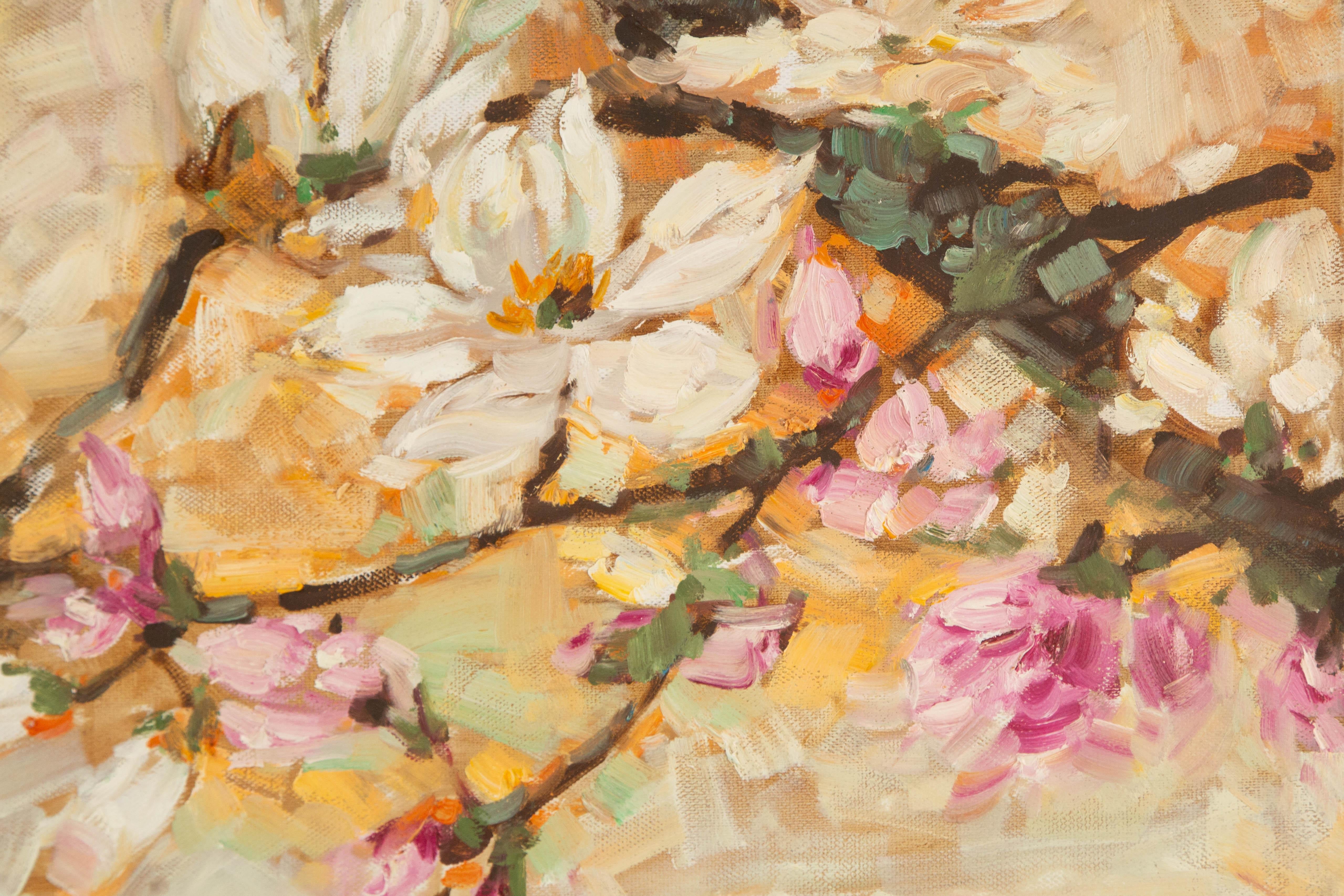 Jingjing Wang Floral Original Öl auf Leinwand 