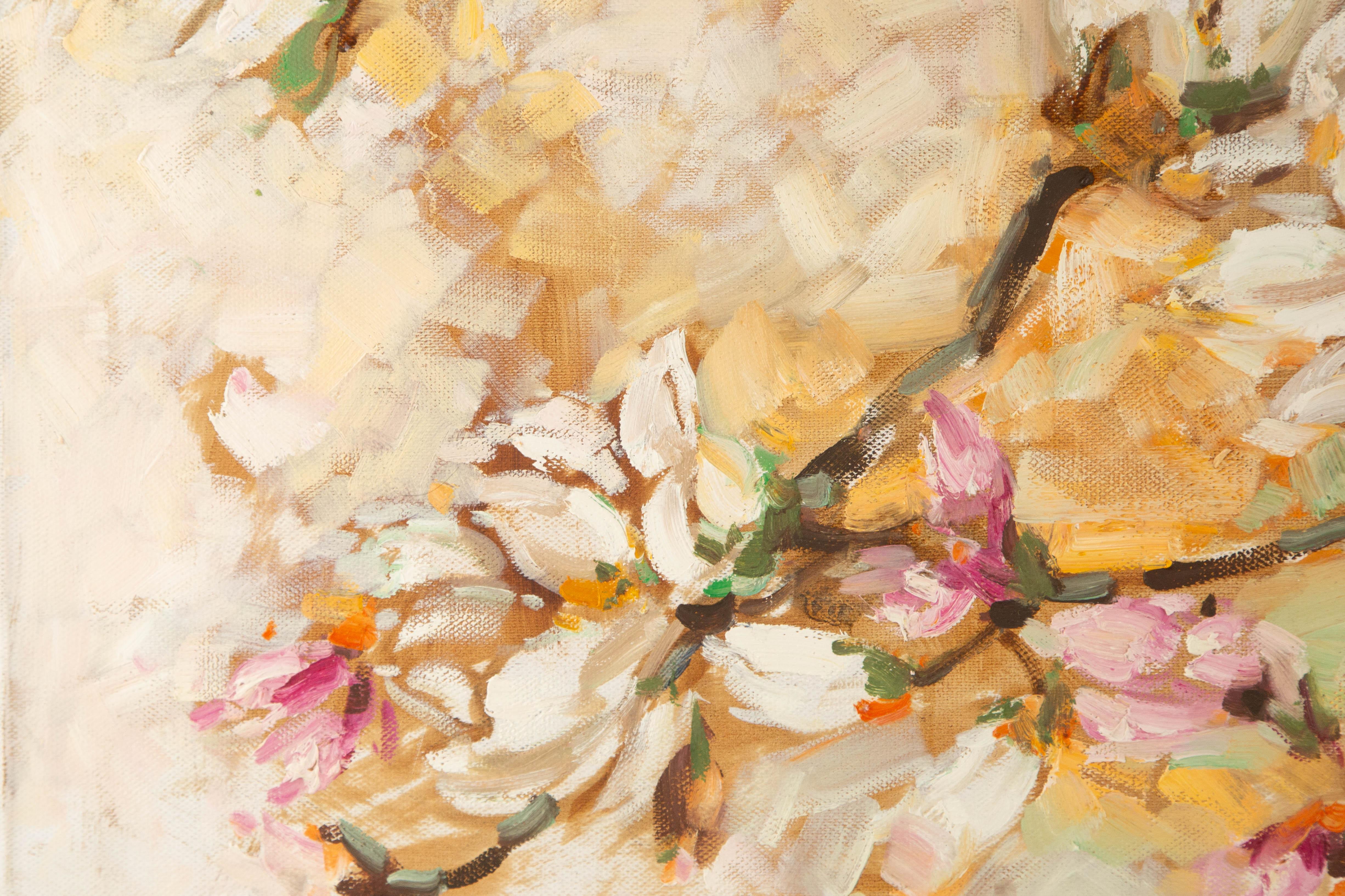 Jingjing Wang Floral Original Öl auf Leinwand 