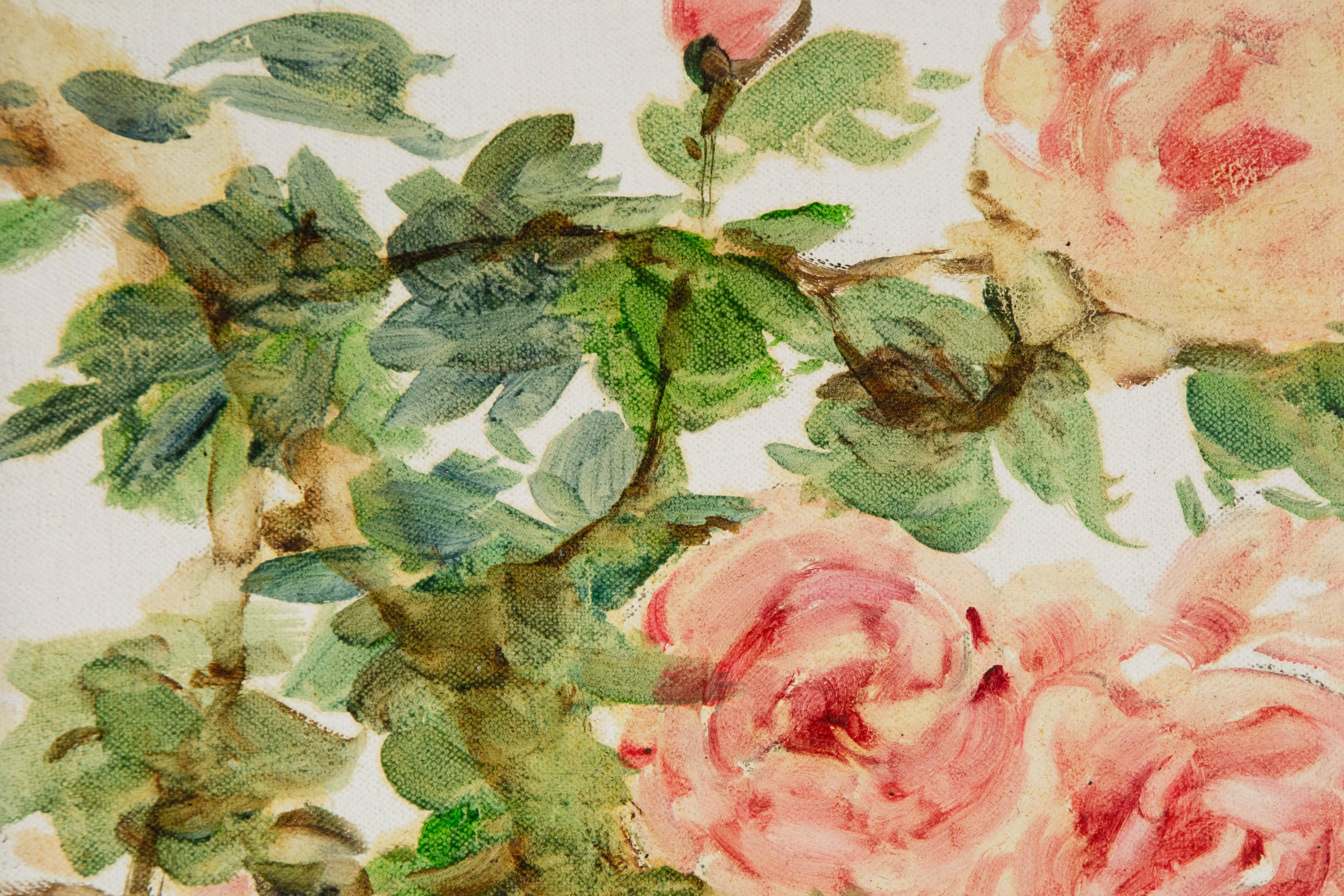 Jingjing Wang Floral Original Öl auf Leinwand 