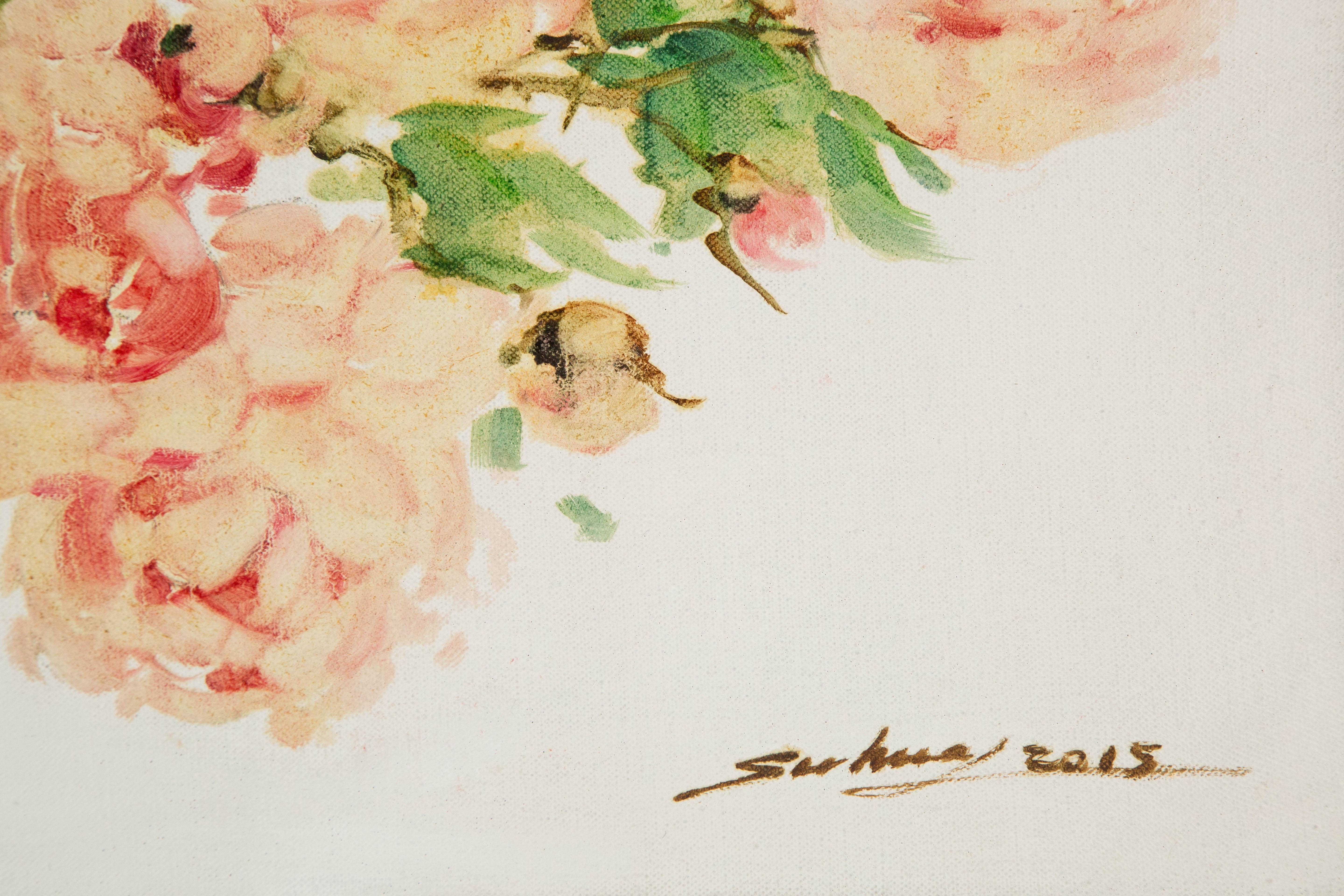 Jingjing Wang Floral Original Öl auf Leinwand 