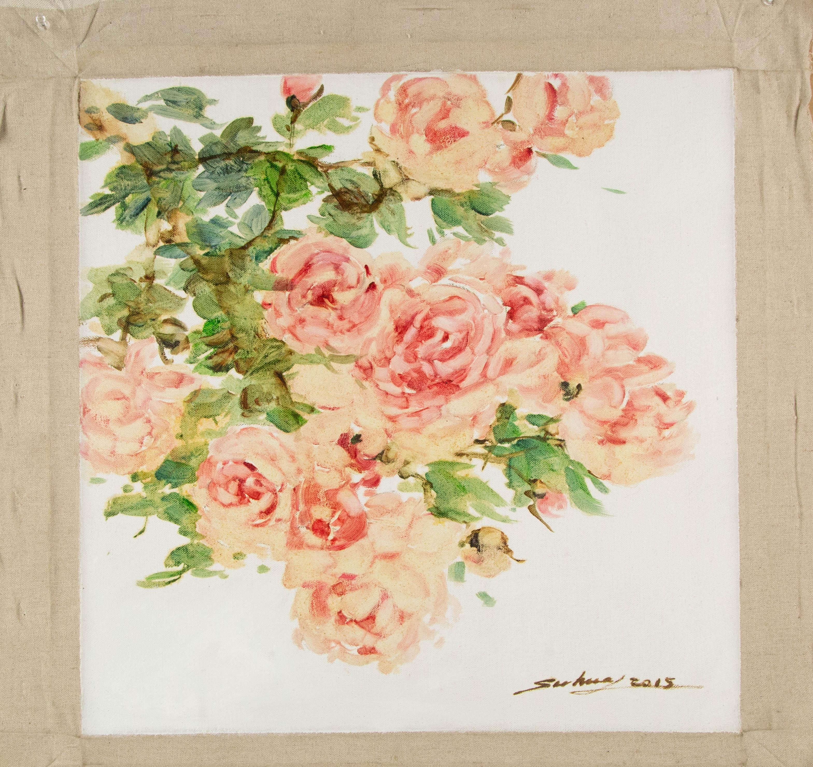 Jingjing Wang Floral Original Öl auf Leinwand 