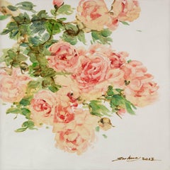 Huile sur toile originale florale de Jingjing Wang «hy Flowers »