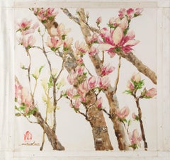 Jingjing Wang Landschaft Original Öl auf Leinwand "Flower Knows II"