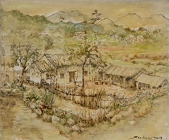 Jingjing Wang Landscape Original Oil Painting "Farmhouse"
