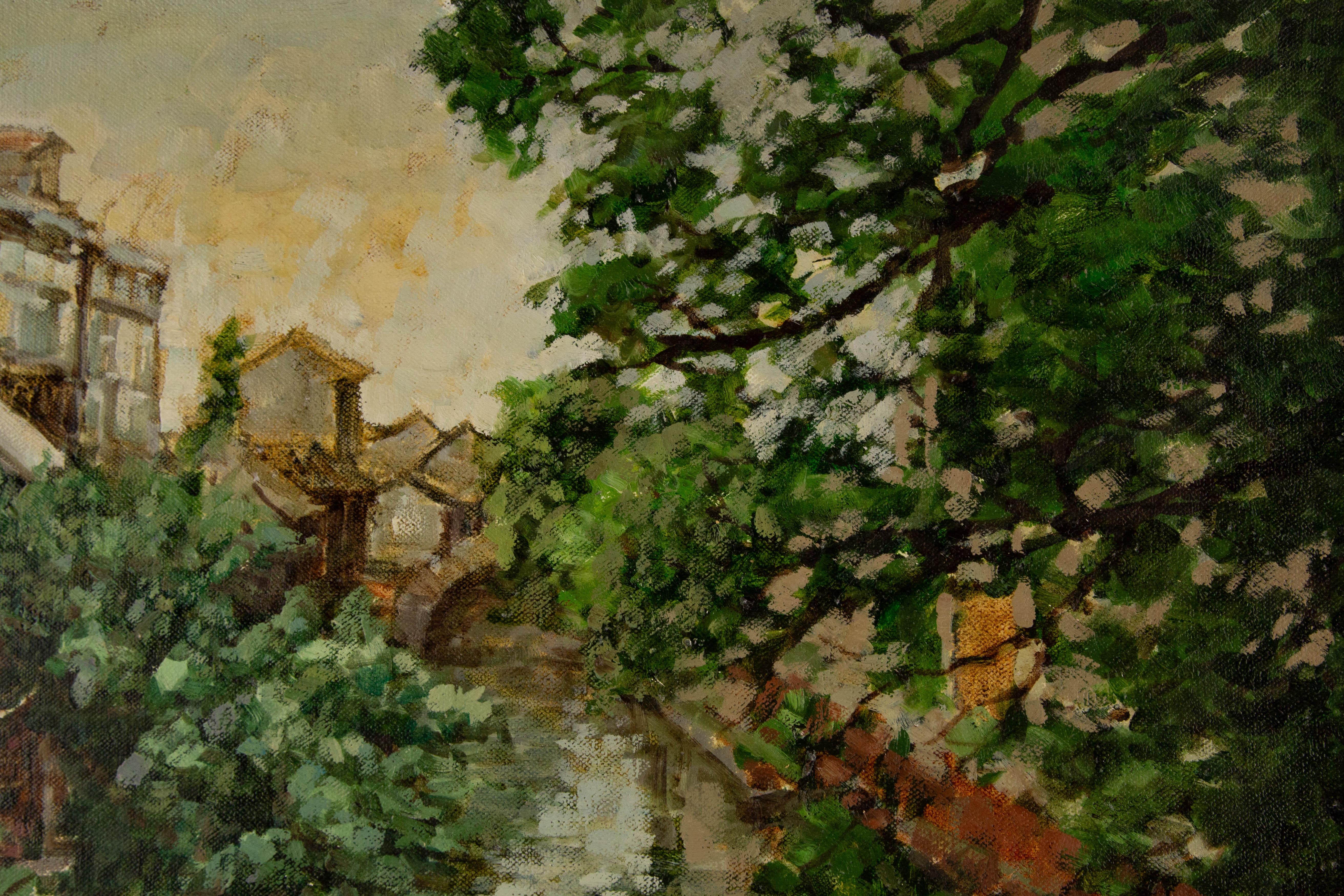 Jingjing Wang Landschaft, Original-Ölgemälde „To The Jiangnan“, Jingjing Wang im Angebot 3
