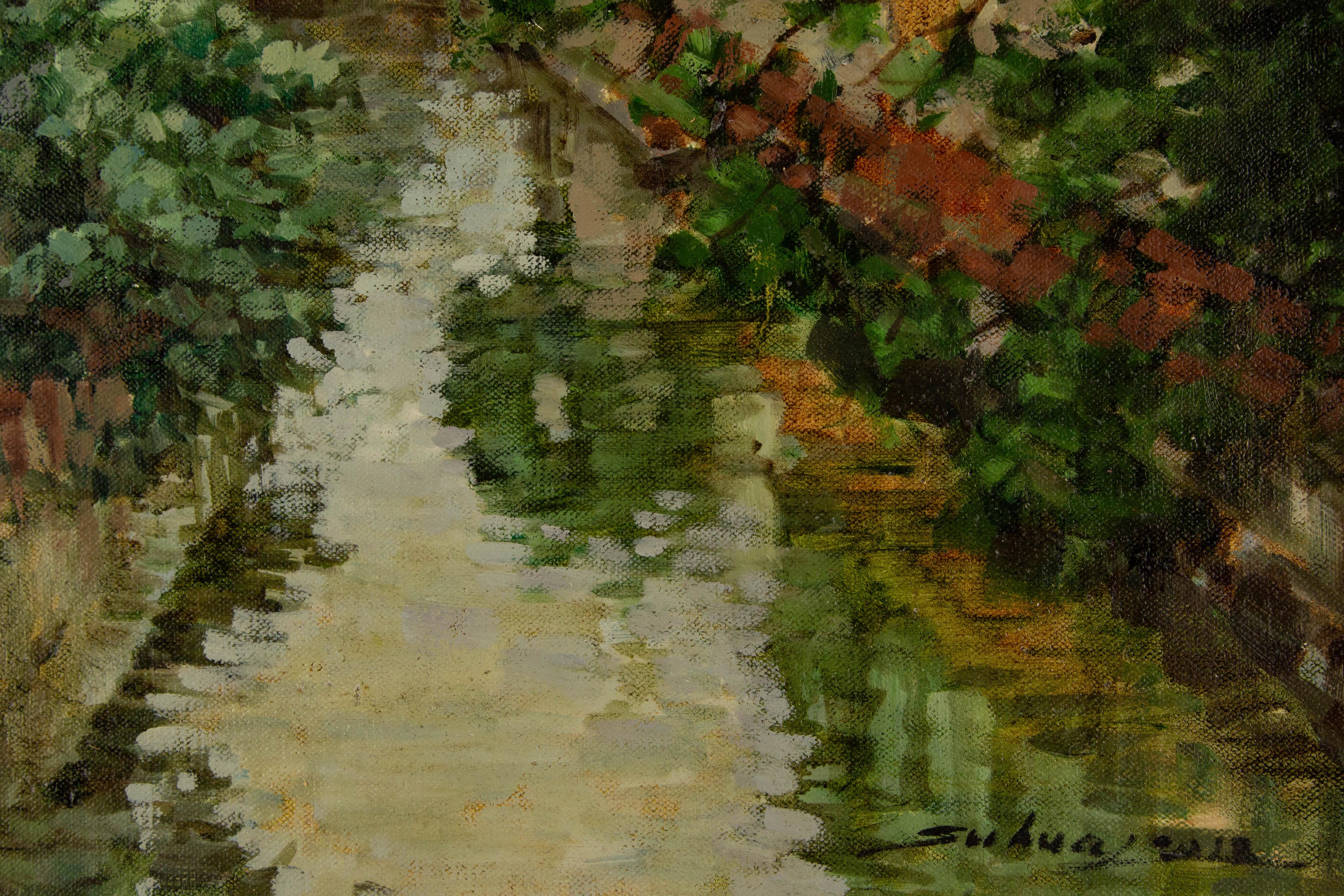 Jingjing Wang Landschaft, Original-Ölgemälde „To The Jiangnan“, Jingjing Wang im Angebot 4