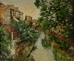 Jingjing Wang Landscape Original Oil Painting "To The Jiangnan"