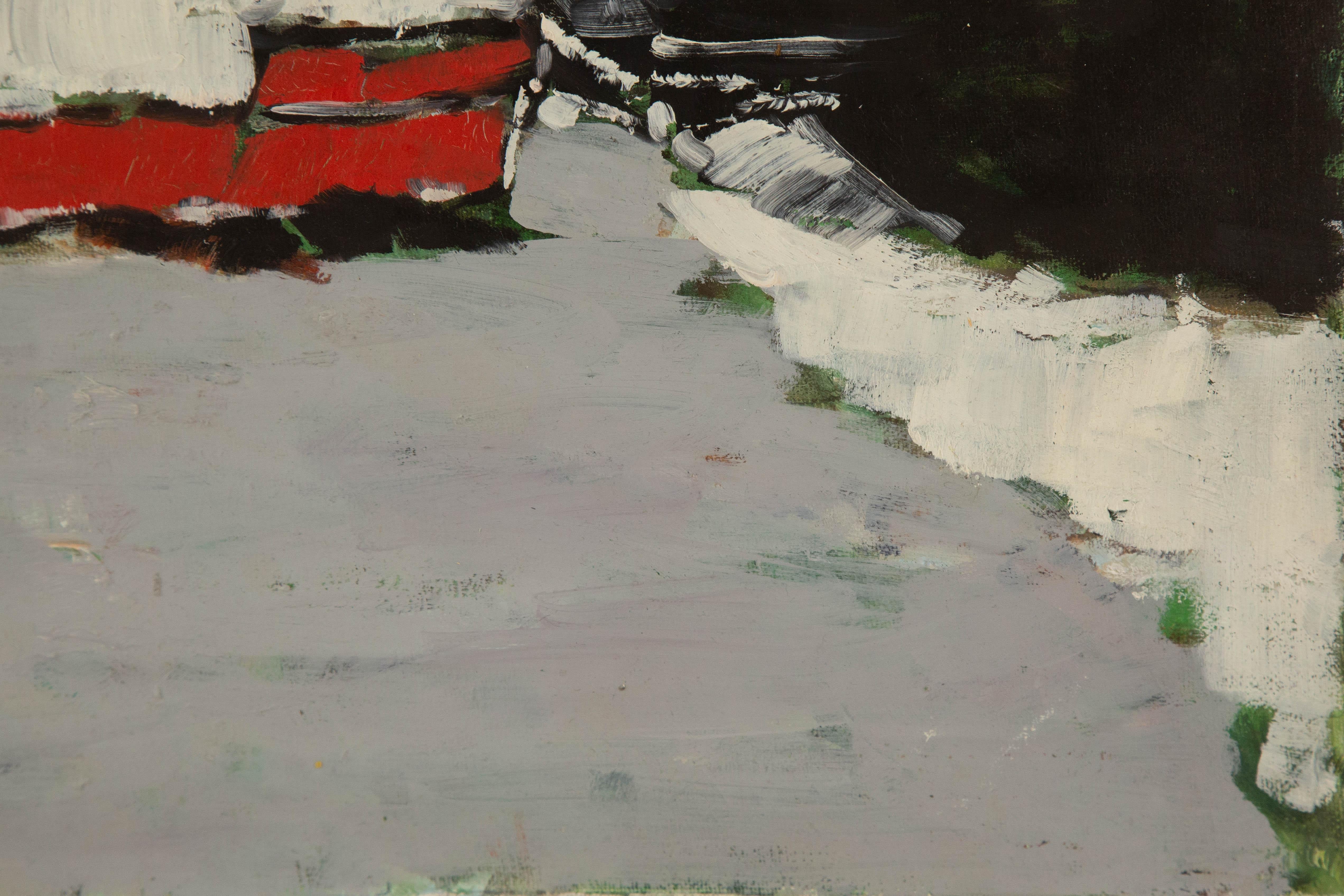 Jingjing Wang Waterscape Original Oil On Canvas 