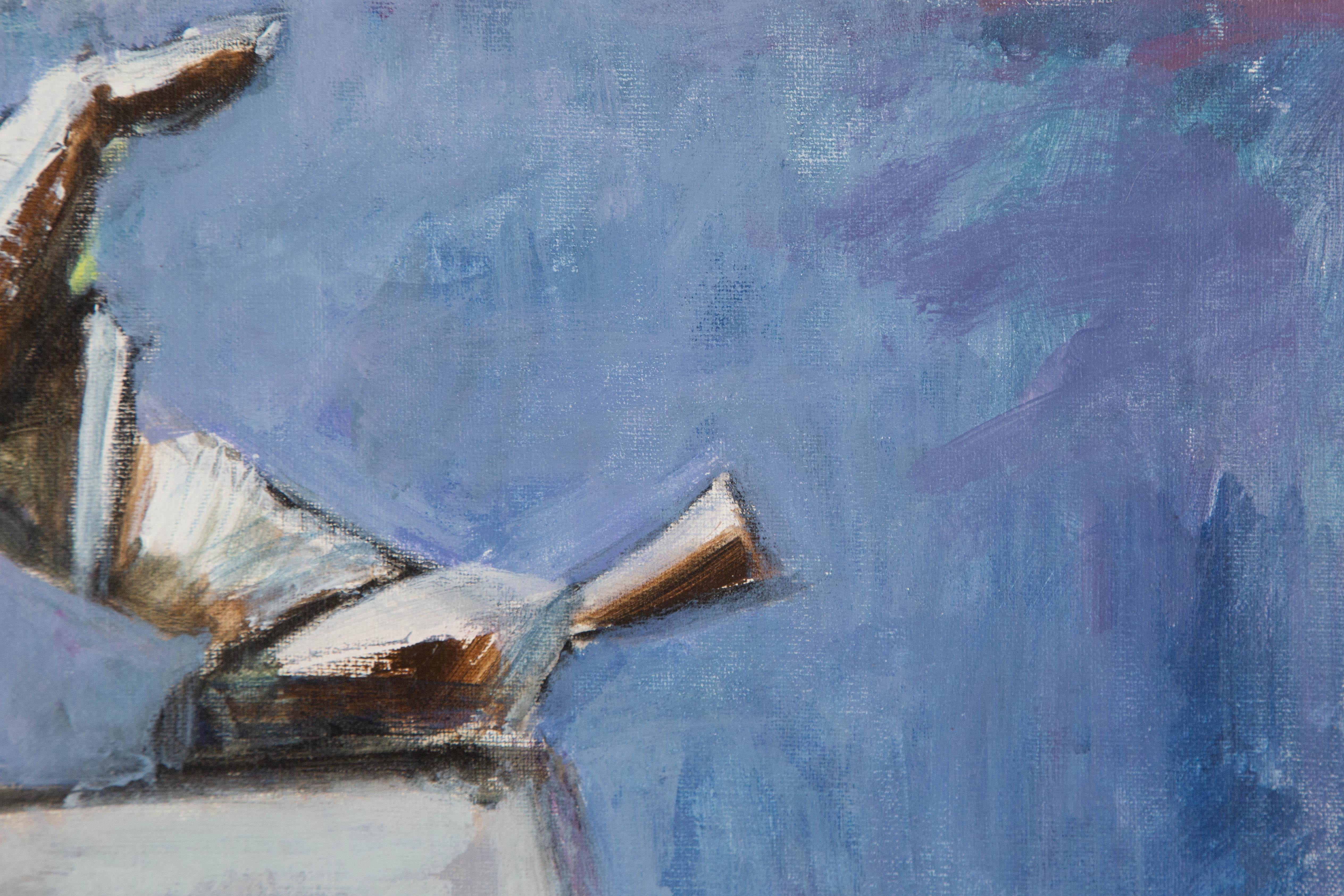  Titel: Weißes Pferd
 Medium: Öl auf Leinwand
 Größe: 19,5 x 20 Zoll
 Rahmen: Einrahmungsmöglichkeiten vorhanden!
 Zustand: Das Gemälde scheint in ausgezeichnetem Zustand zu sein.
 Hinweis: Dieses Gemälde ist nicht aufgespannt und wird gerollt