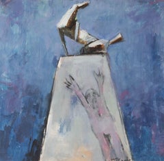 Jingyu Wang Stillleben Original Öl auf Leinwand "Weißes Pferd"