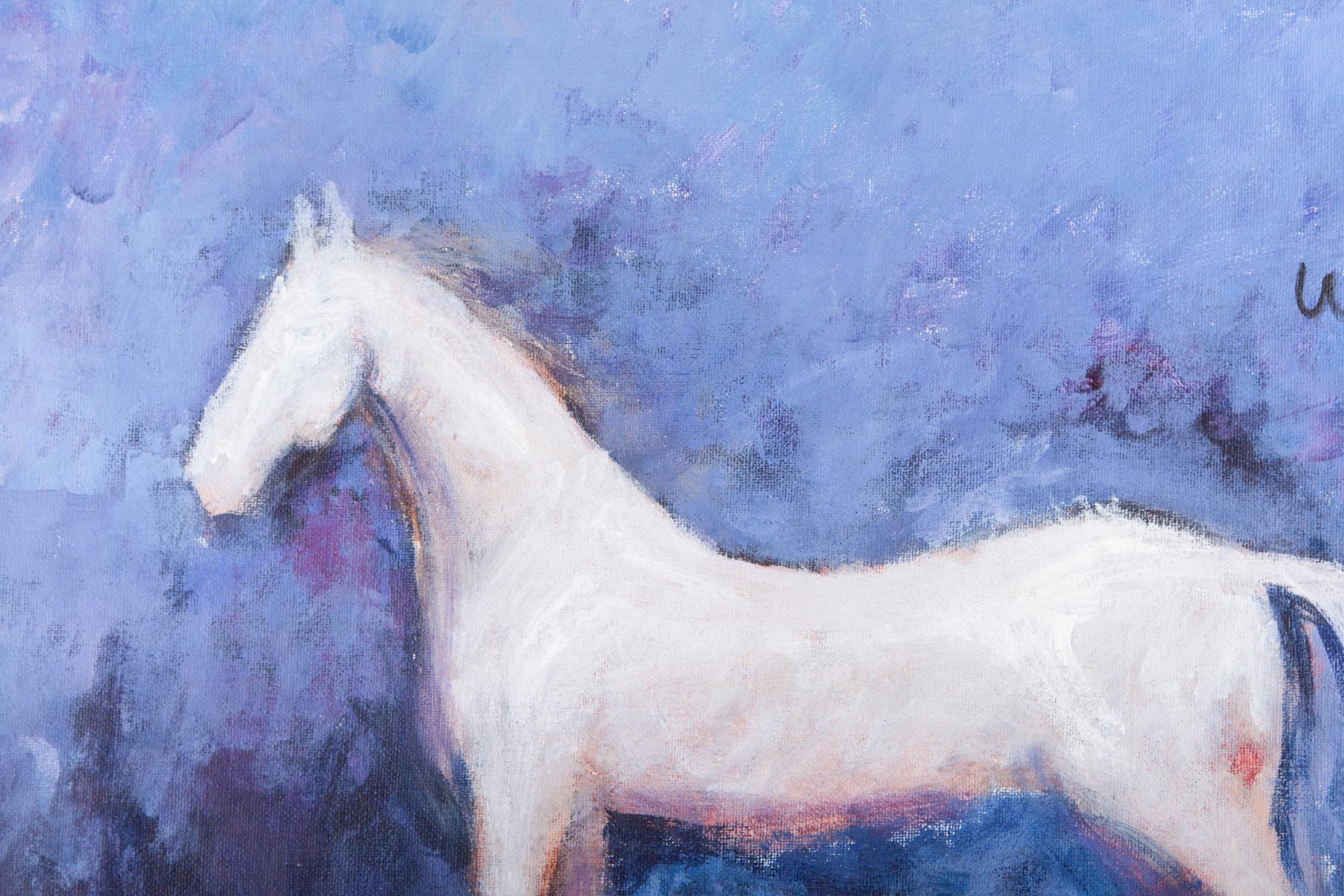 White Horse - Painting by JingYu Wang