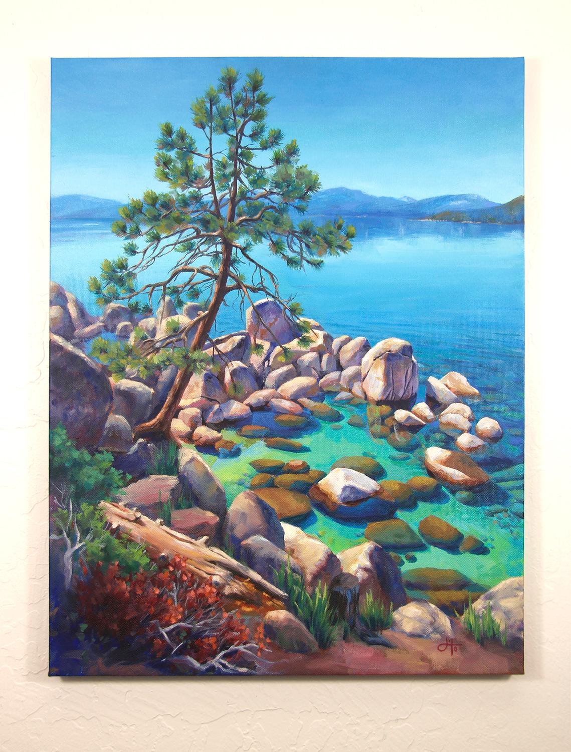 Emerald Pools, Ölgemälde (Realismus), Painting, von Jinny Tomozy