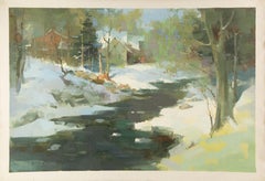 Jinqiao Chen Landscape Original Oil On Canvas "Impression III"