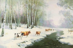 Jinqiao Chen Landscape Original Oil On Canvas "Impression VI"